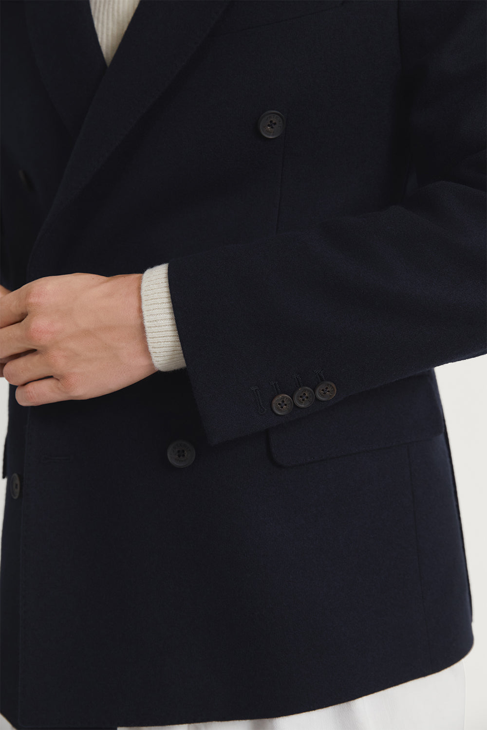 The Woolen Double Breast Blazer Navy Blue