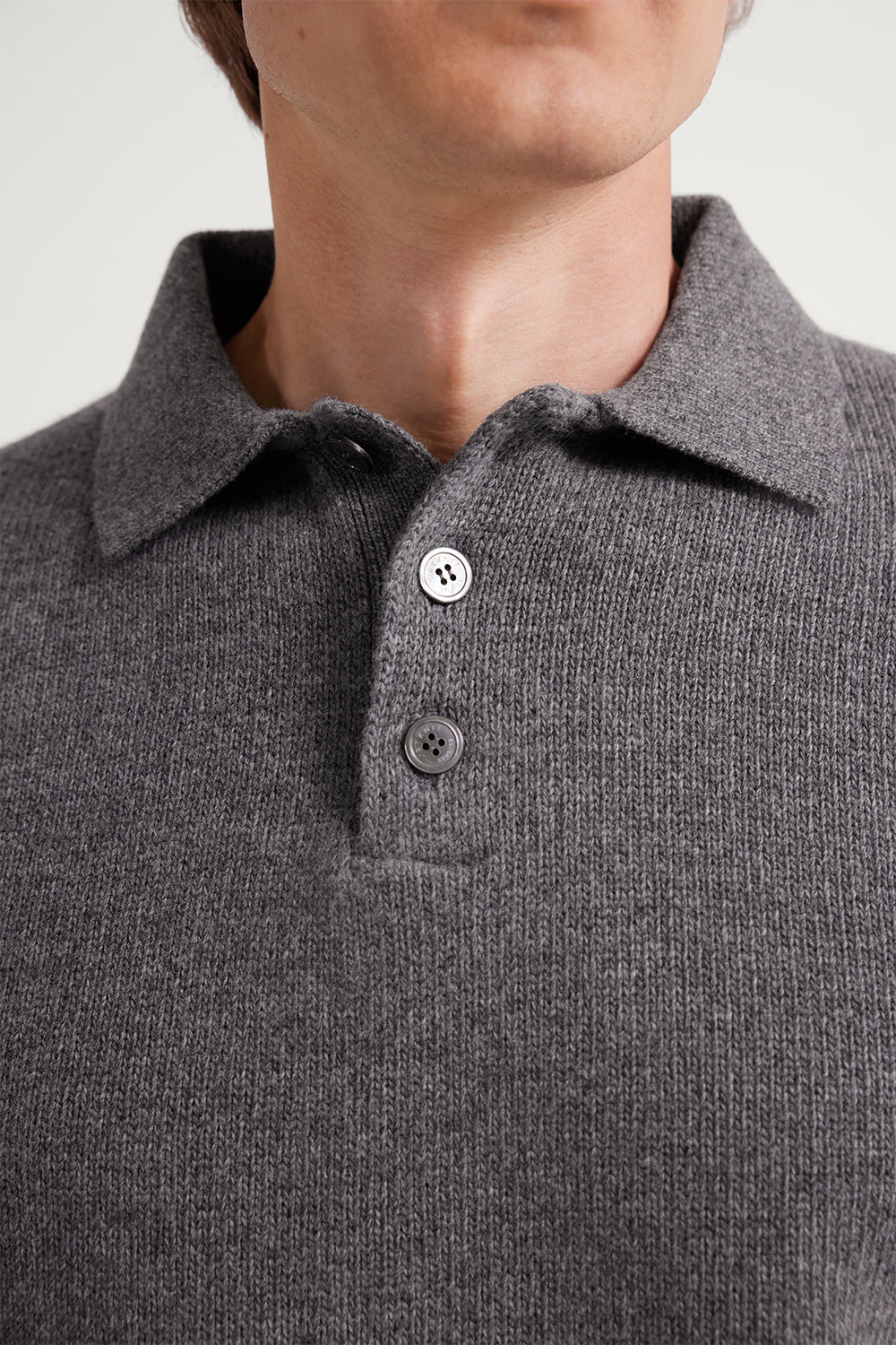 The Woolen Vintage Relaxed Polo Light Grey Melange