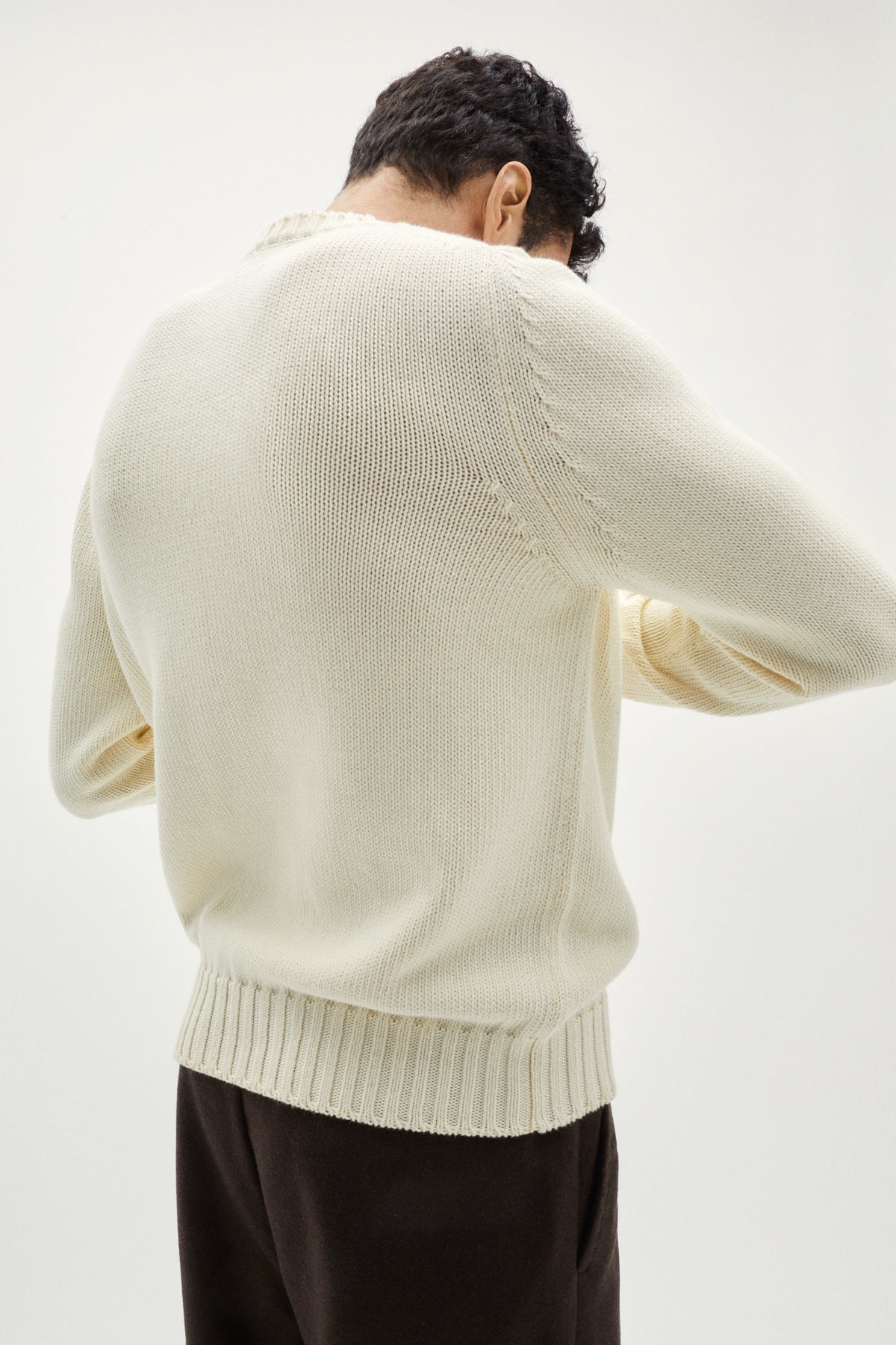 the organic cotton tricot sweater crewneck milk white