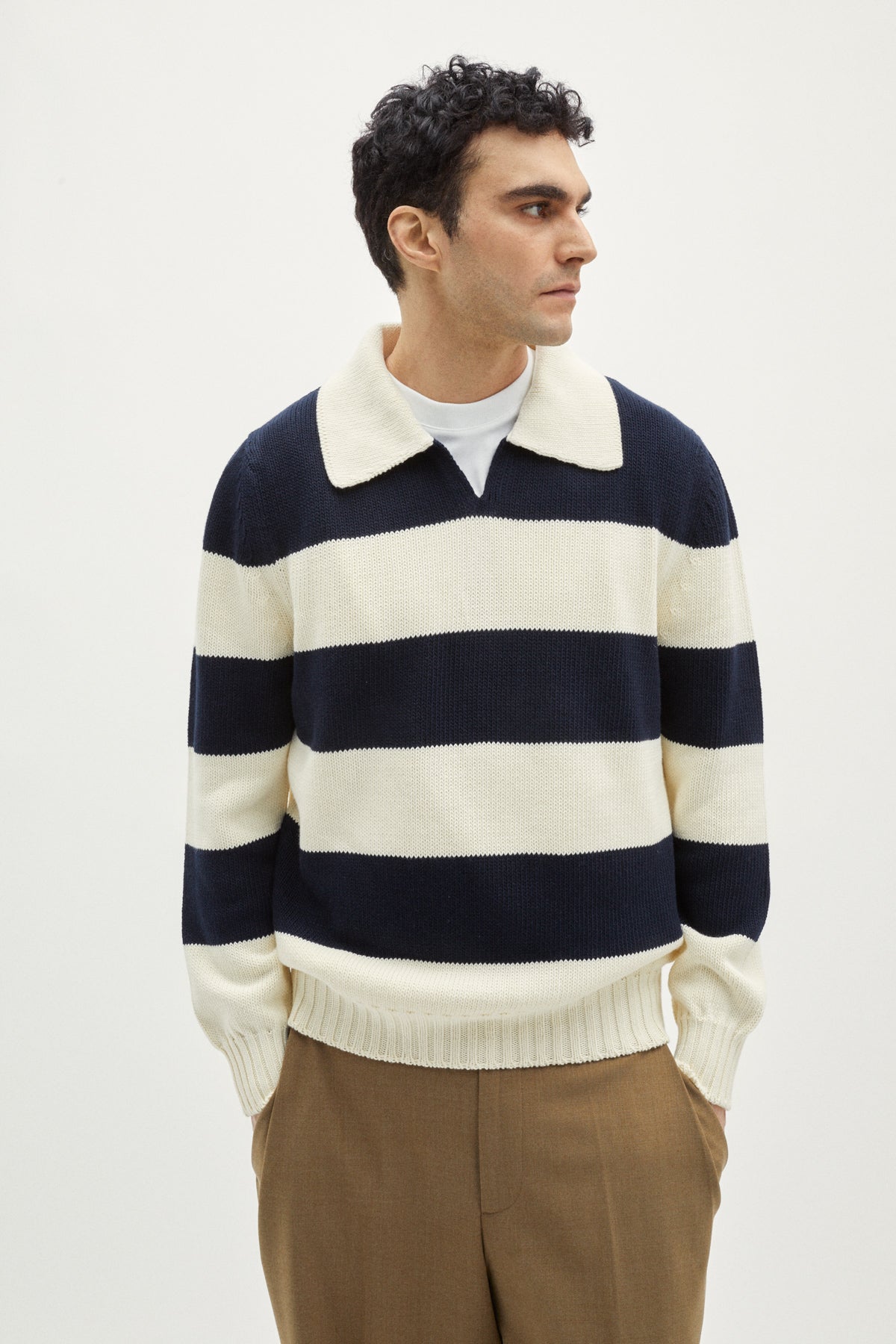the organic cotton tricot polo stripes
