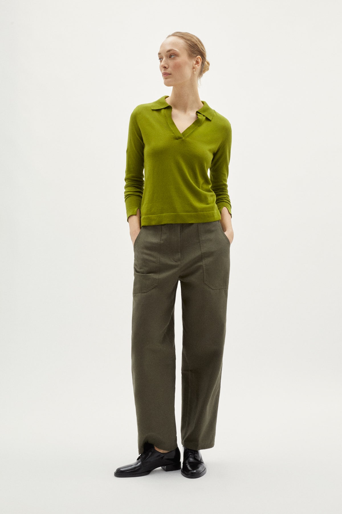 the organic cotton lightweight polo kiwi green