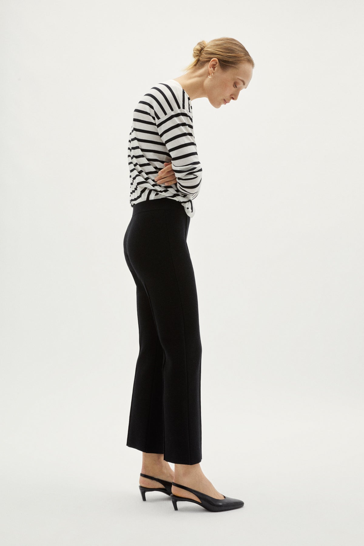 the organic cotton straight leg pants black