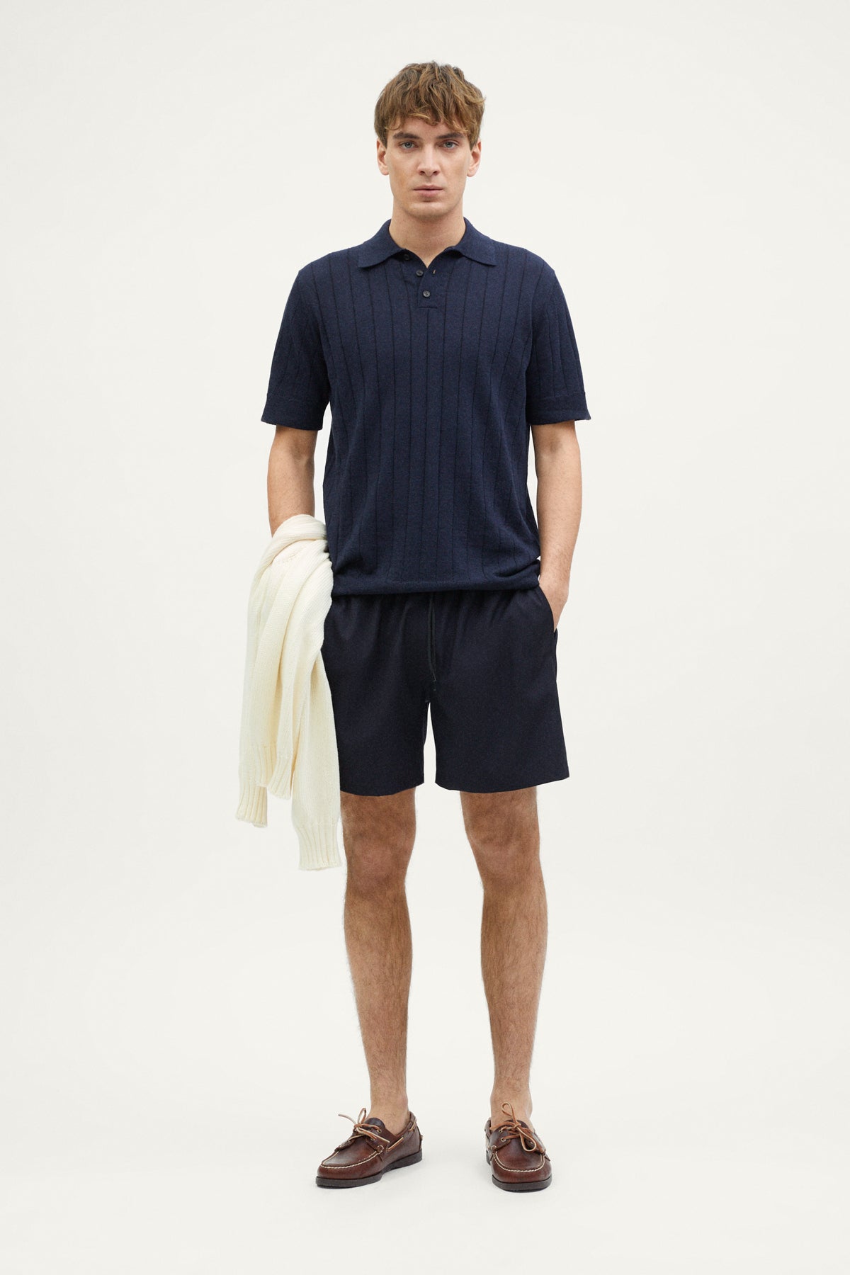 the merino wool swim shorts blue navy