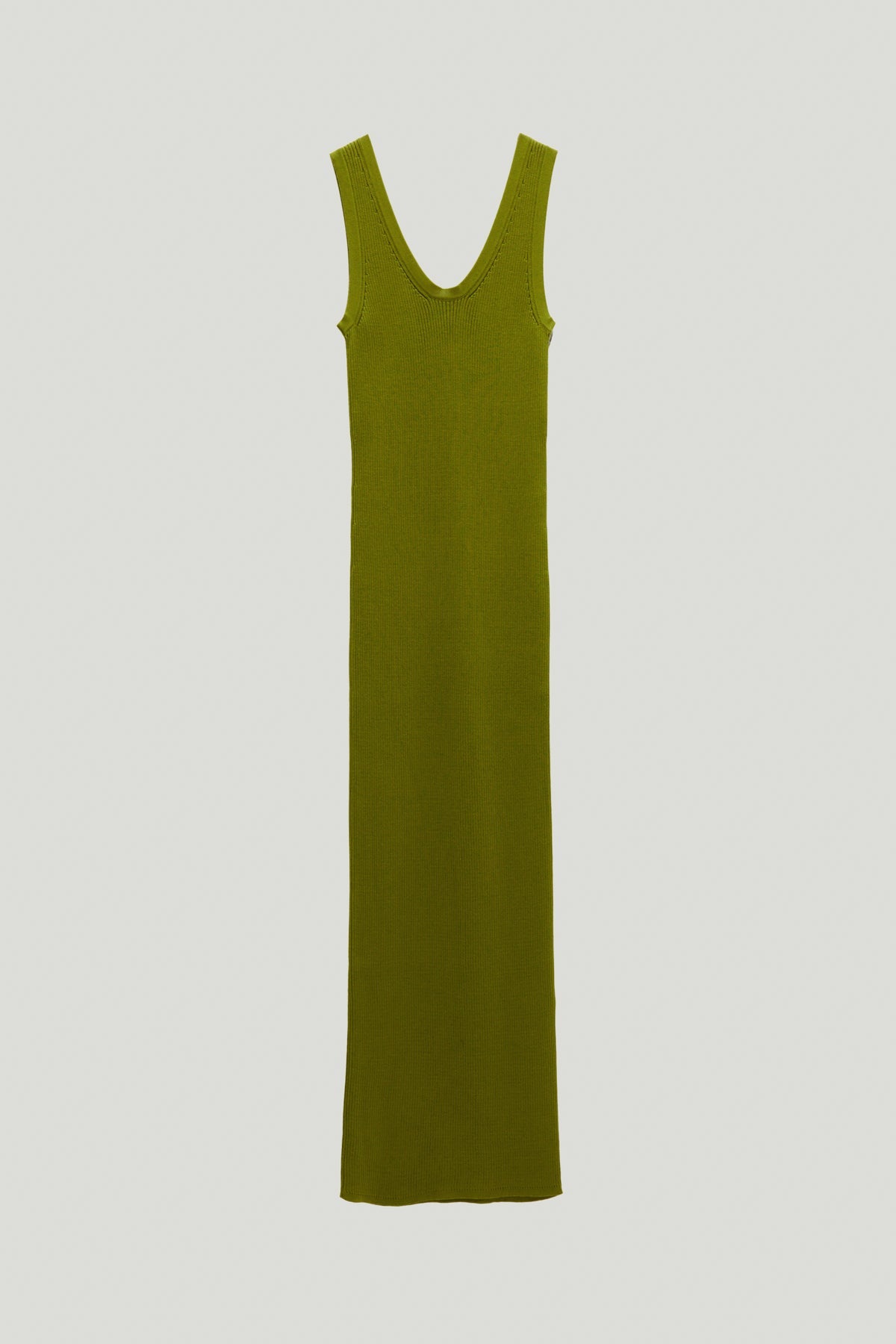 the organic cotton long ribbed tank dress kiwi green