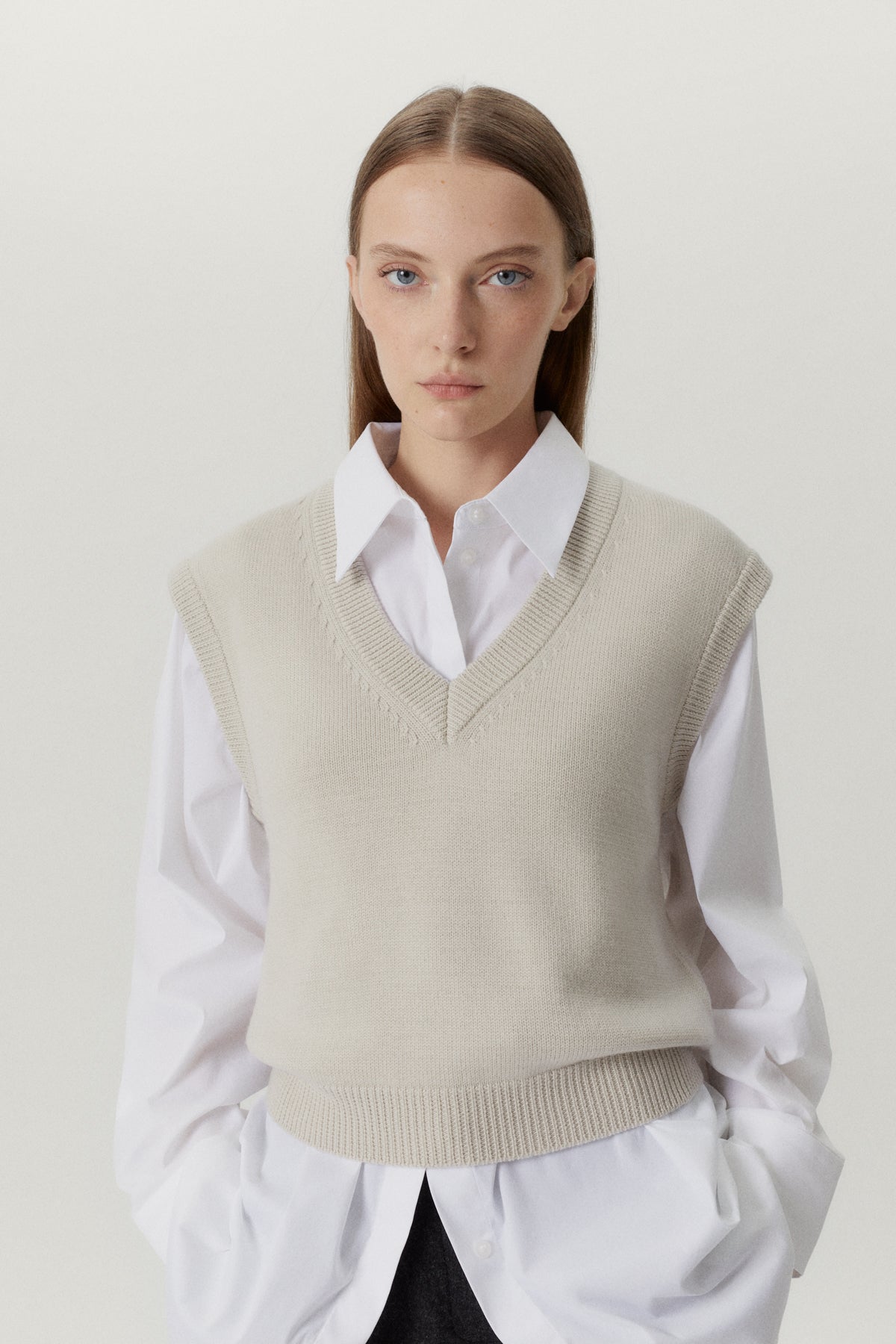 the merino wool vest pearl