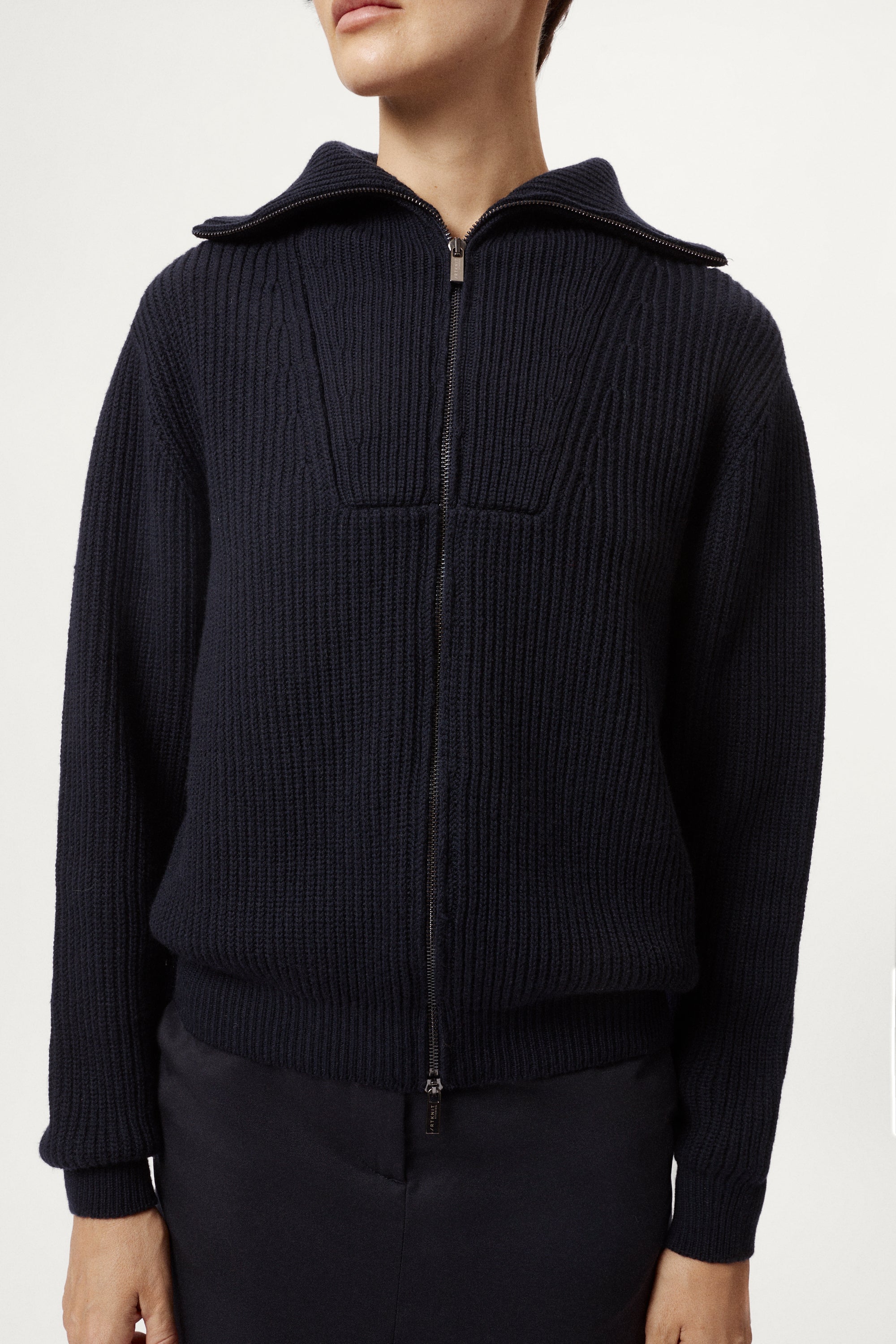 The Merino Wool Full-zip Cardigan blue