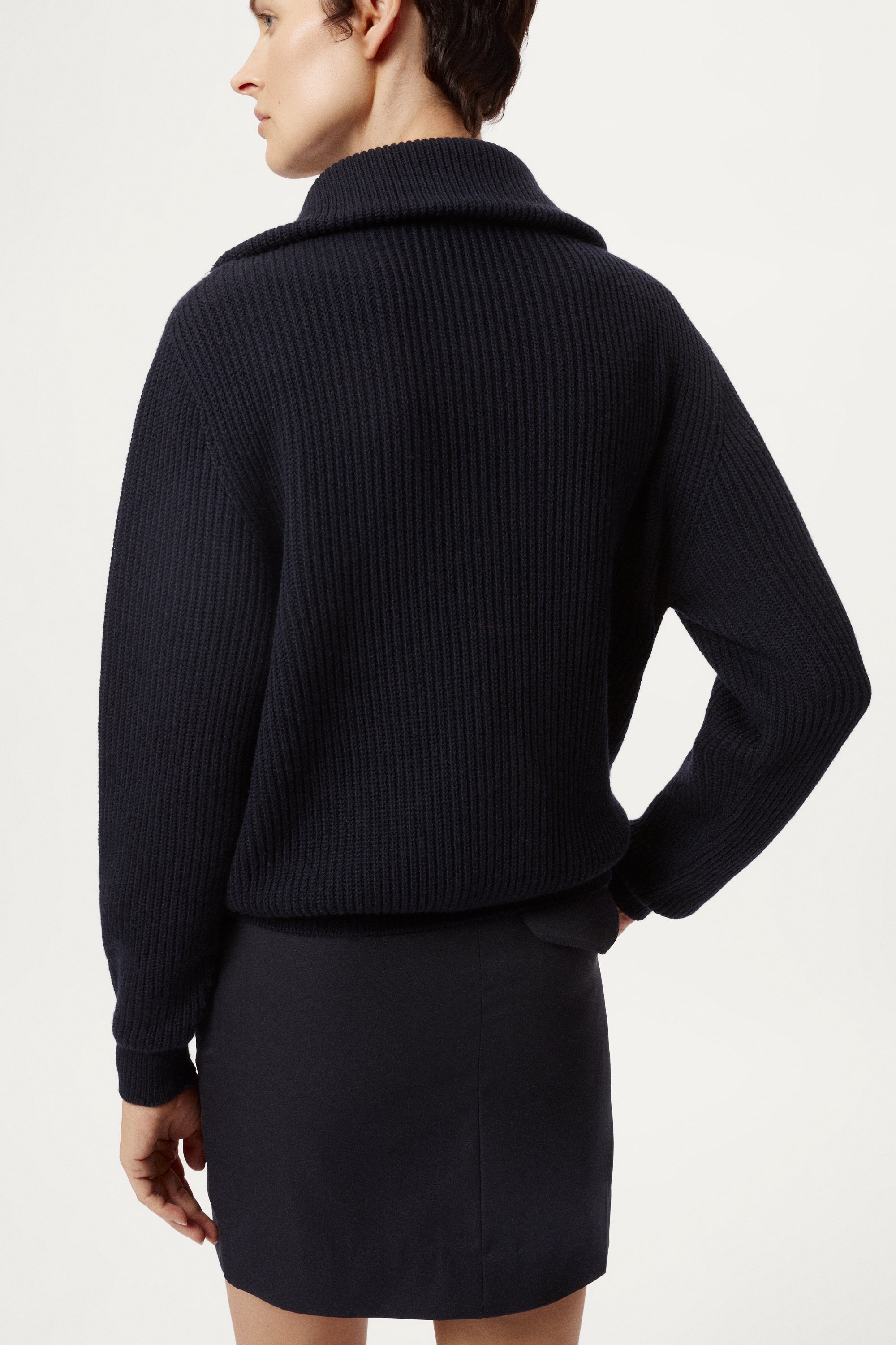 The Merino Wool Full-zip Cardigan blue