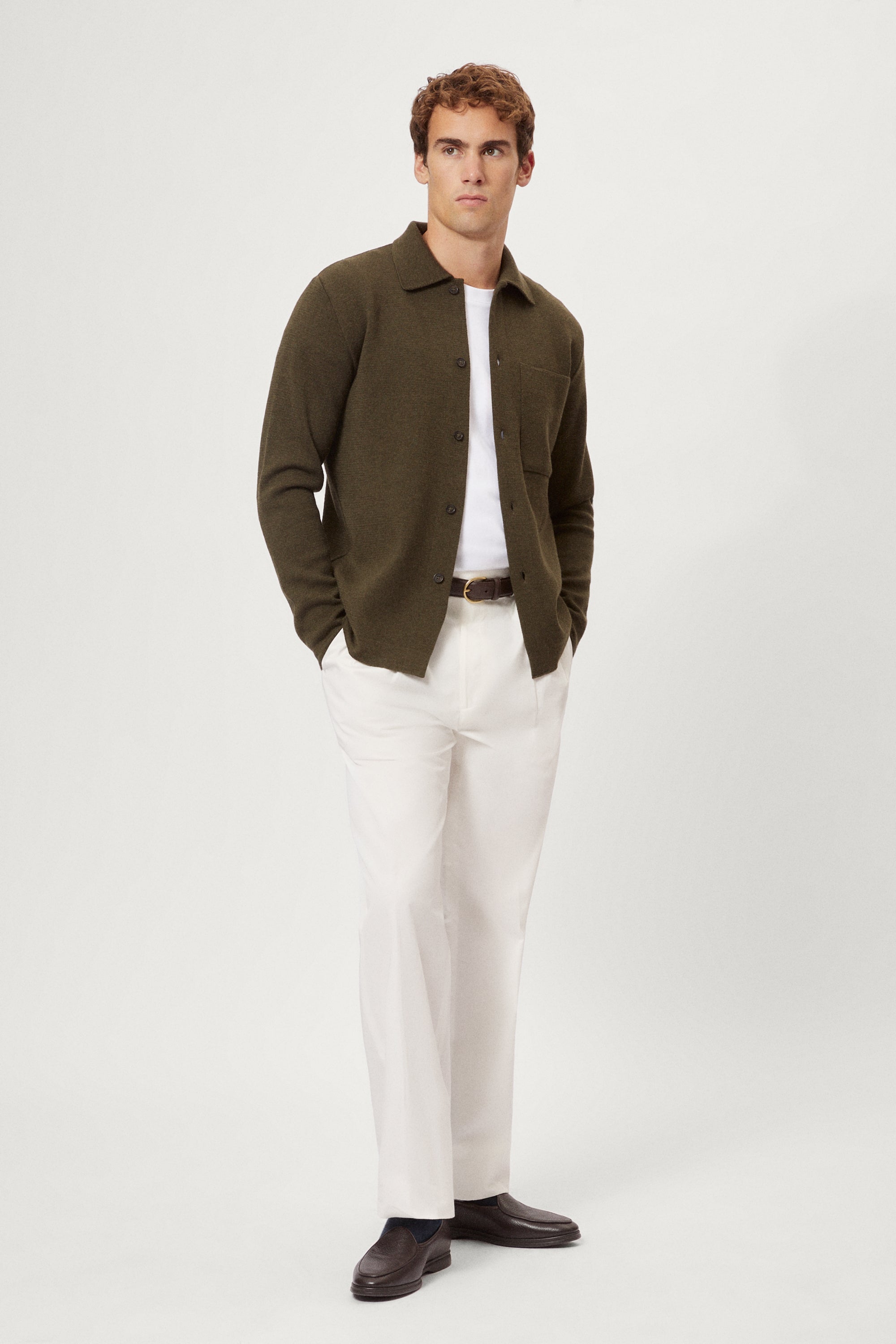 The Merino Wool Overshirt green