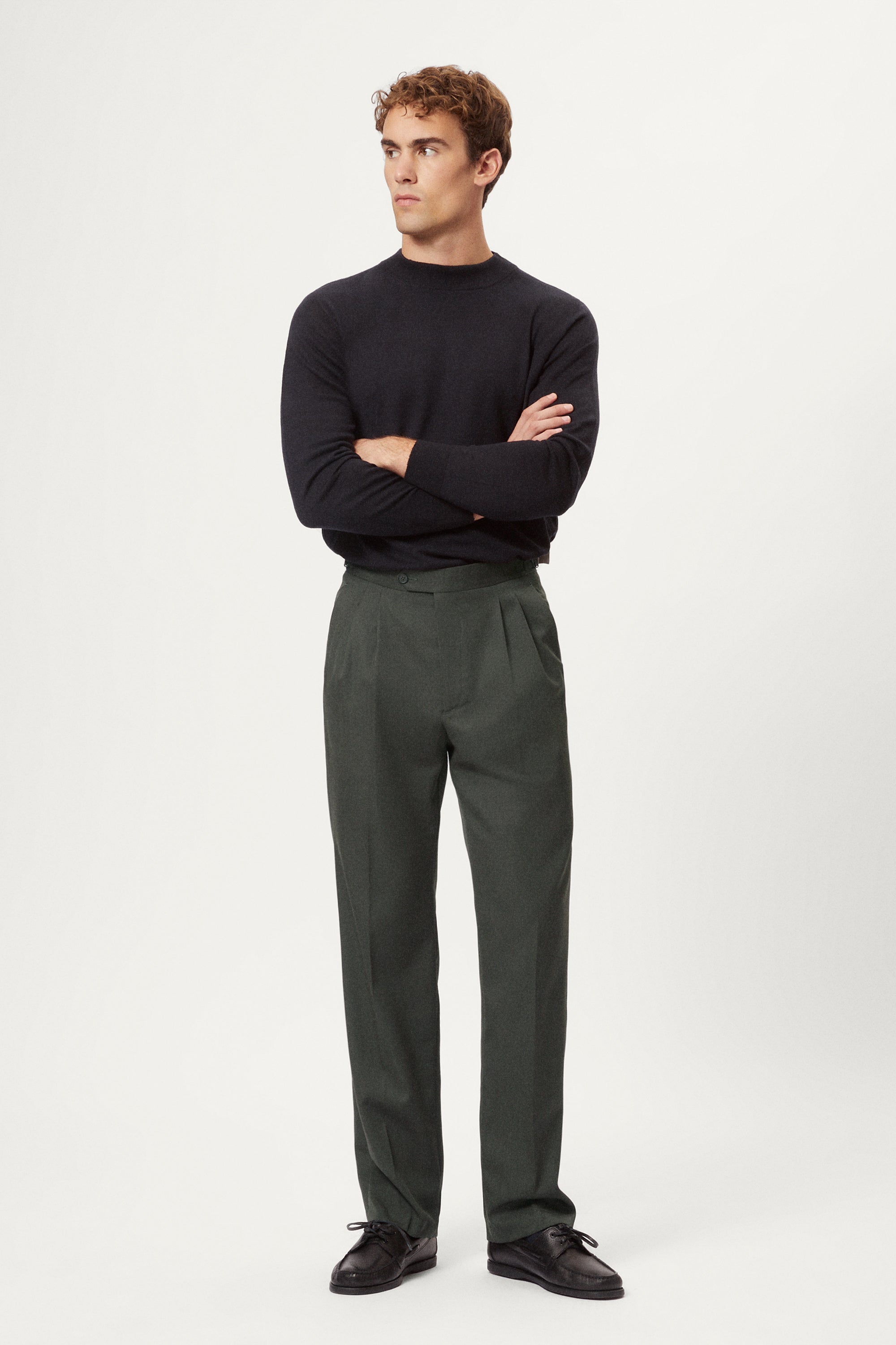 The Twill Wool Sartorial Trousers with Double Pleats