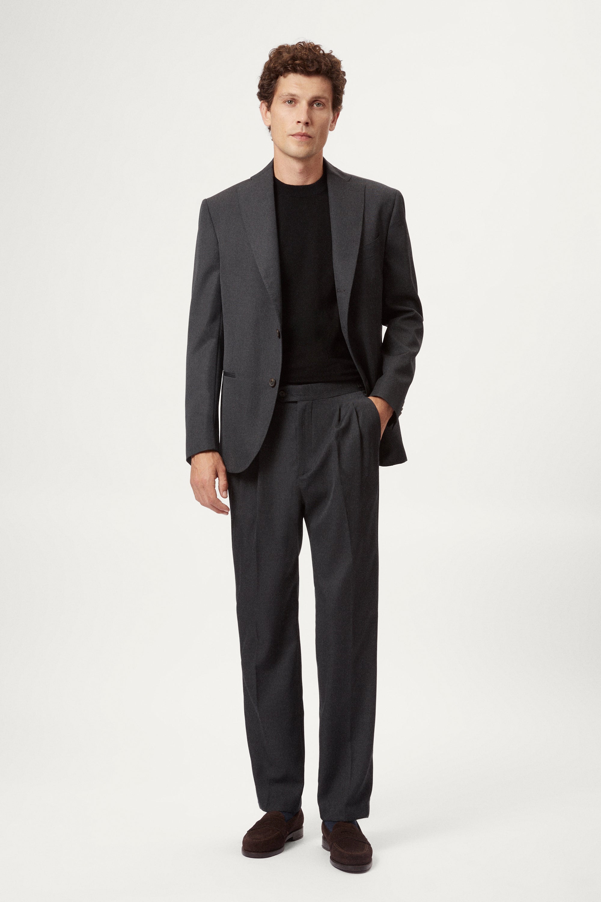 The Twill Wool Sartorial Trousers with Double Pleats