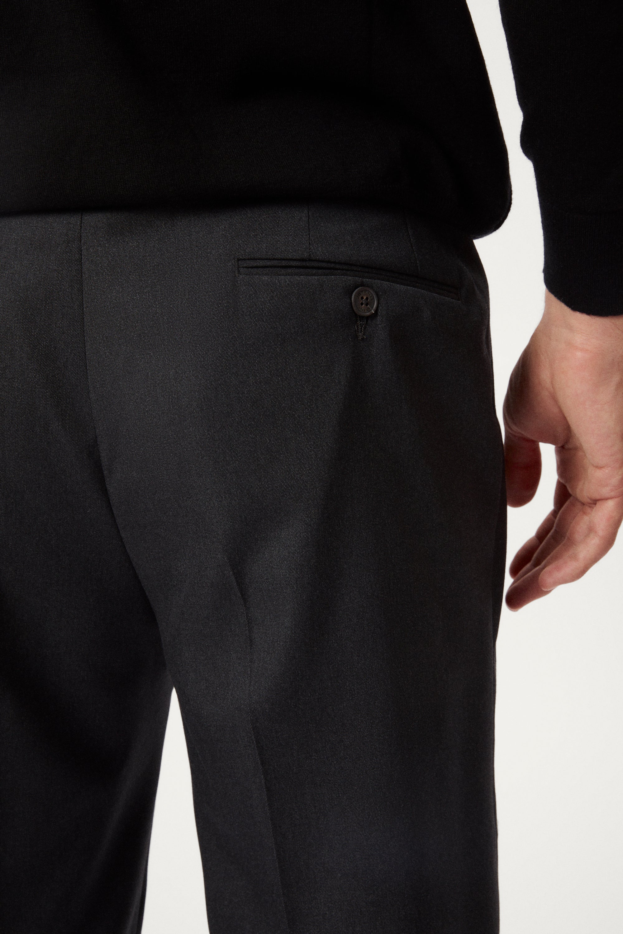 Pantaloni Sartoriali in Twill di Lana con Doppia Pince