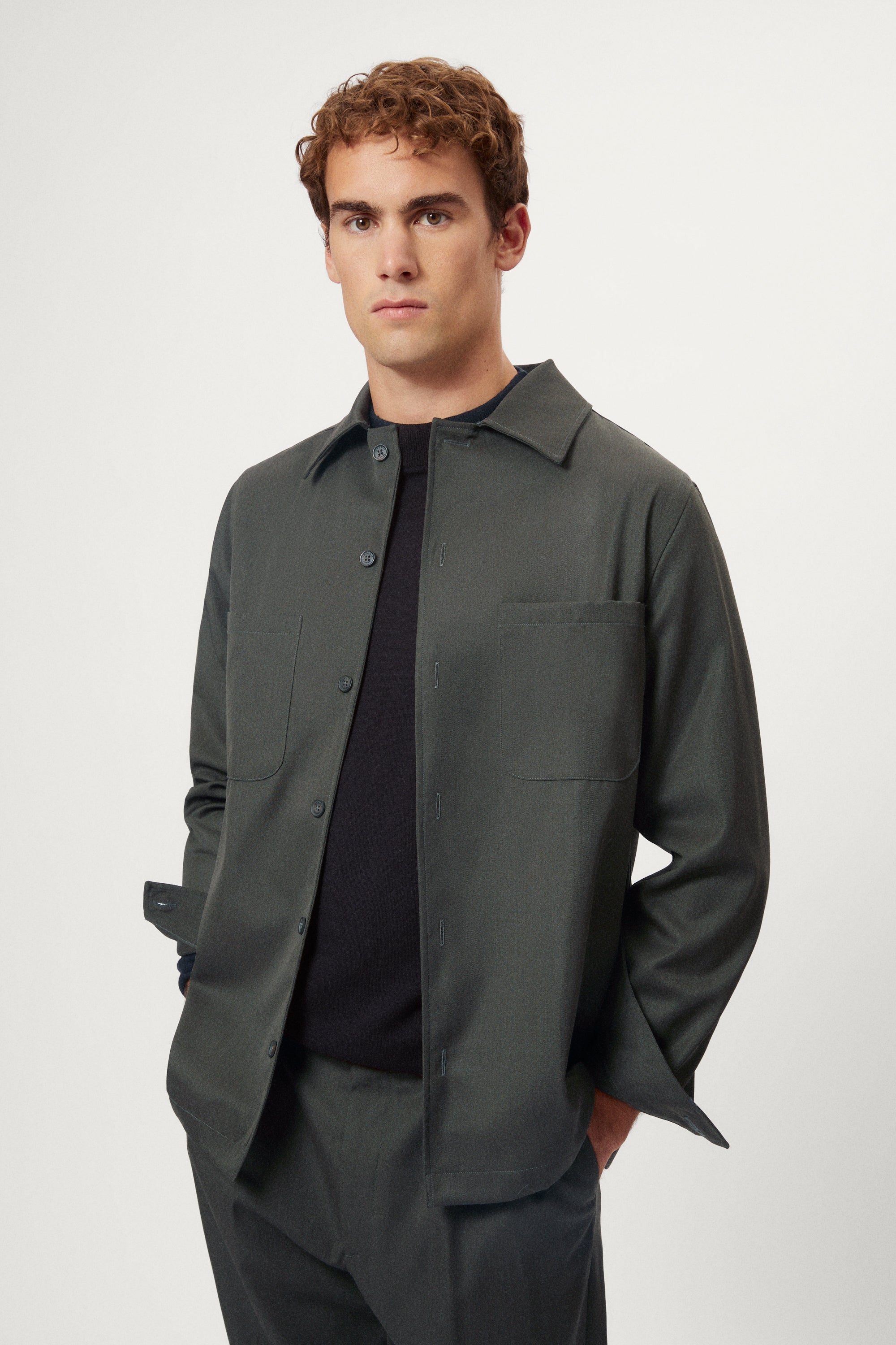 The Twill Wool Overshirt