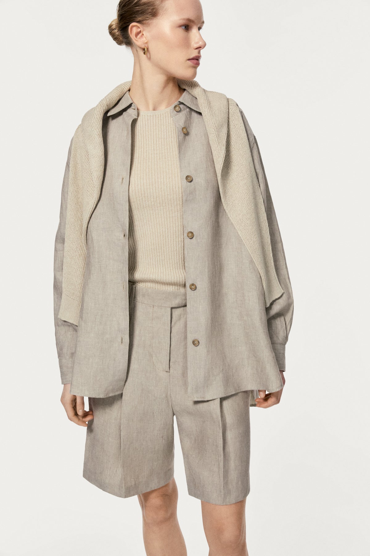 linen total look hay woman