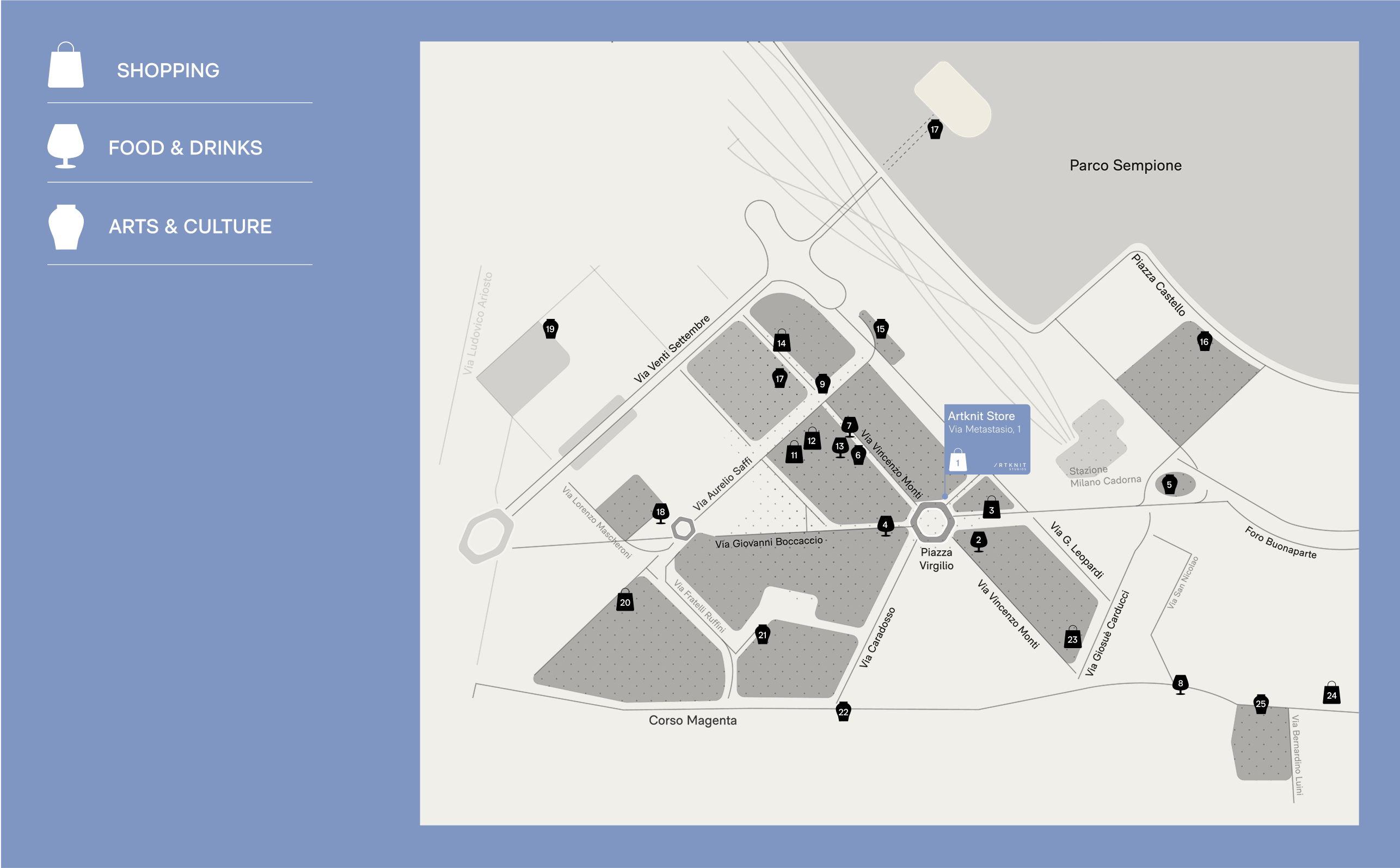 map milano district guide