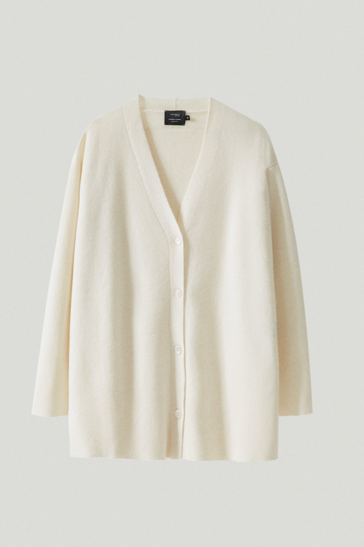 the superior cashmere chunky cardigan snow white