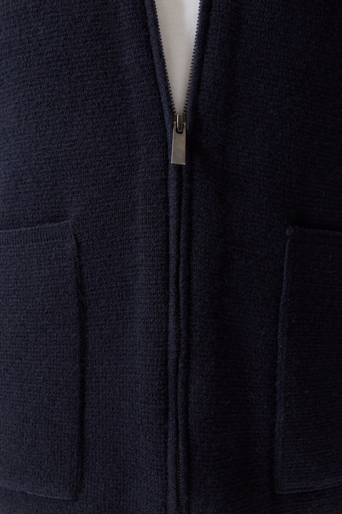the aviator knit jacket oxford blue