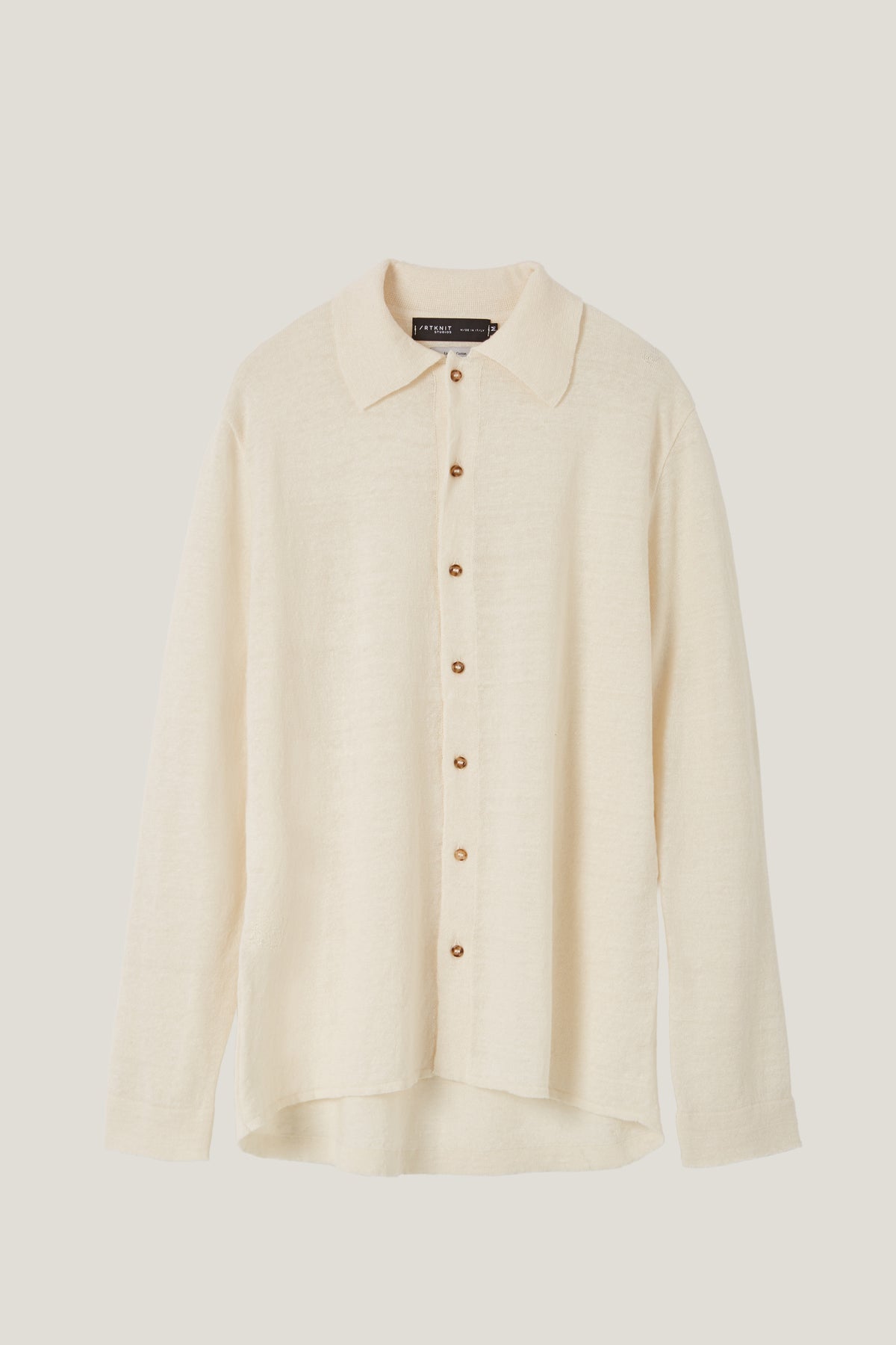 the linen cotton knit shirt imperfect version 6 milk white