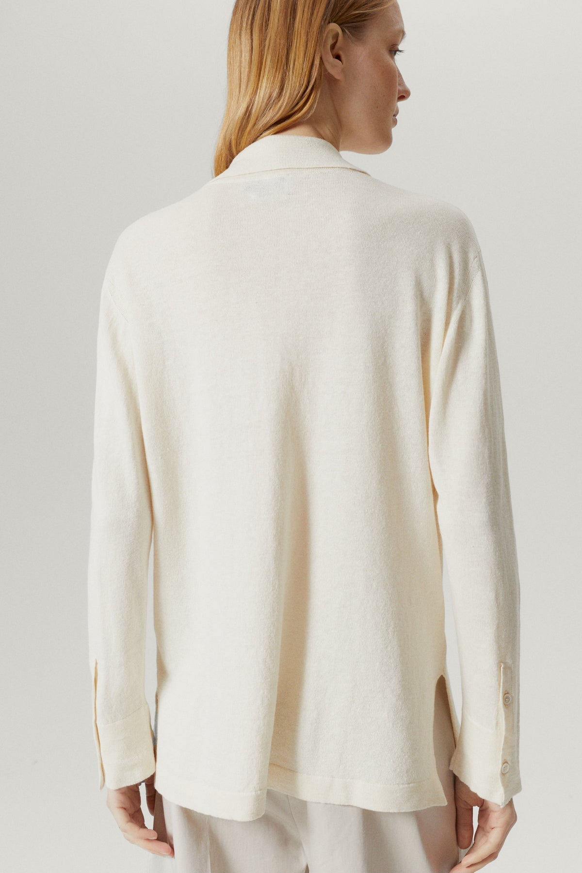 the linen cotton long sleeve shirt milk white