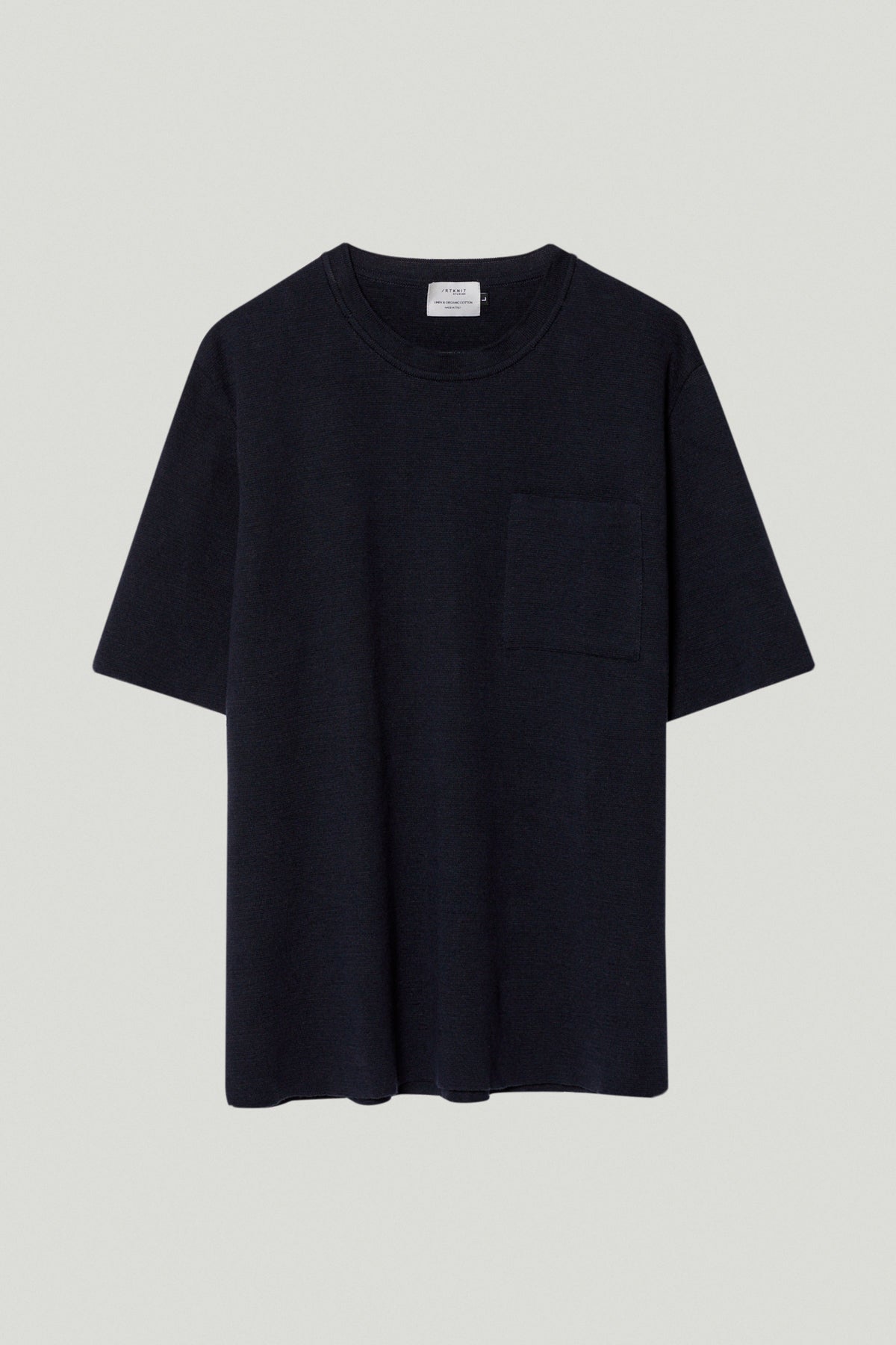 the linen cotton relaxed fit t shirt blue navy