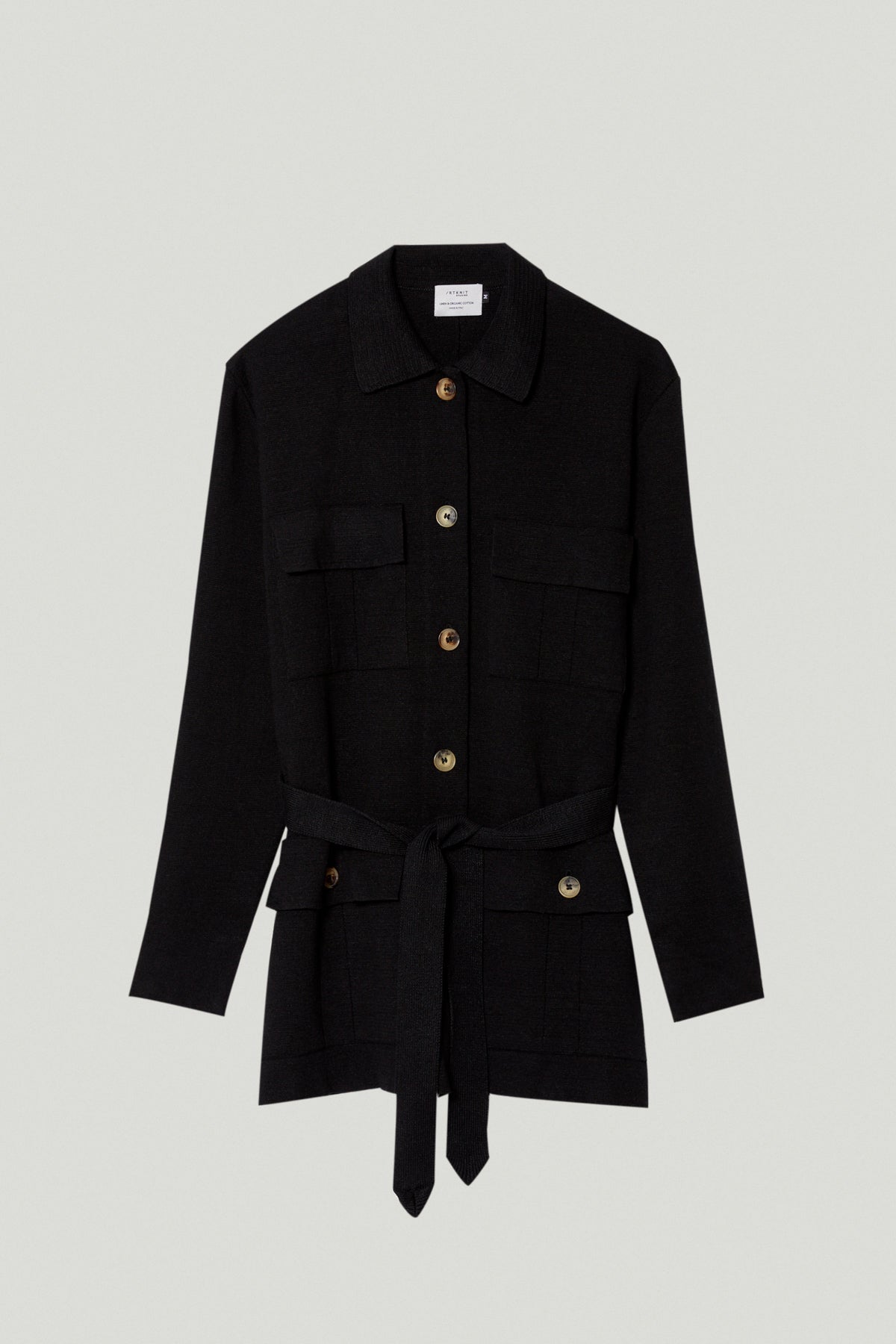 the linen cotton sahariana jacket black