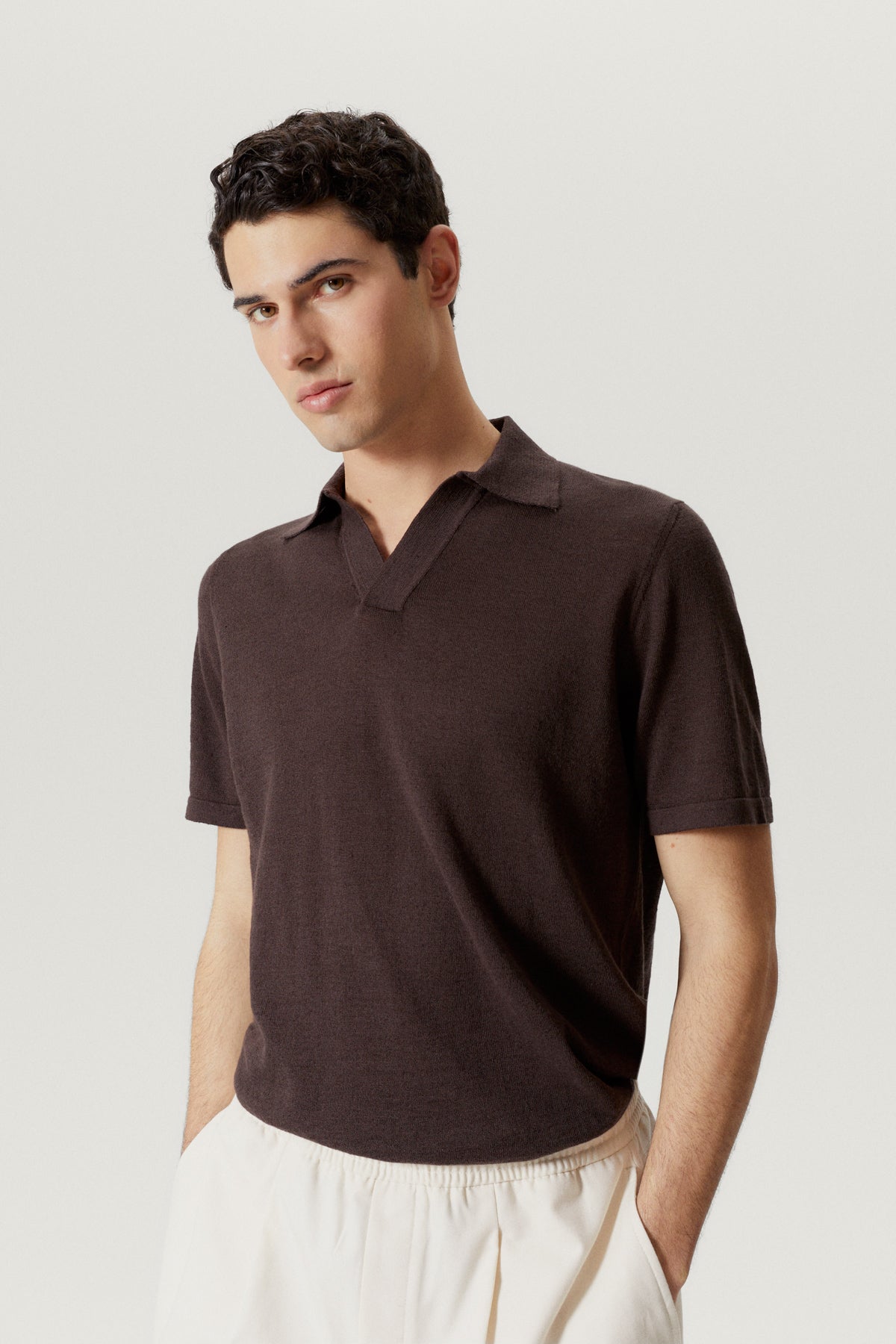 the linen cotton vintage polo brown