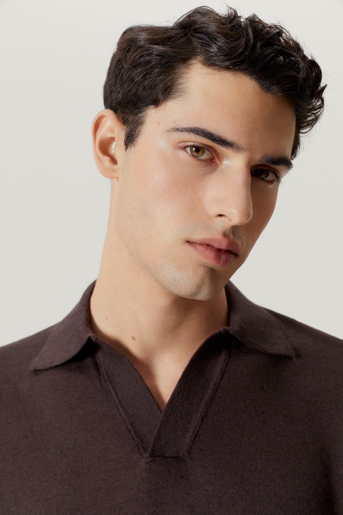the linen cotton vintage polo brown