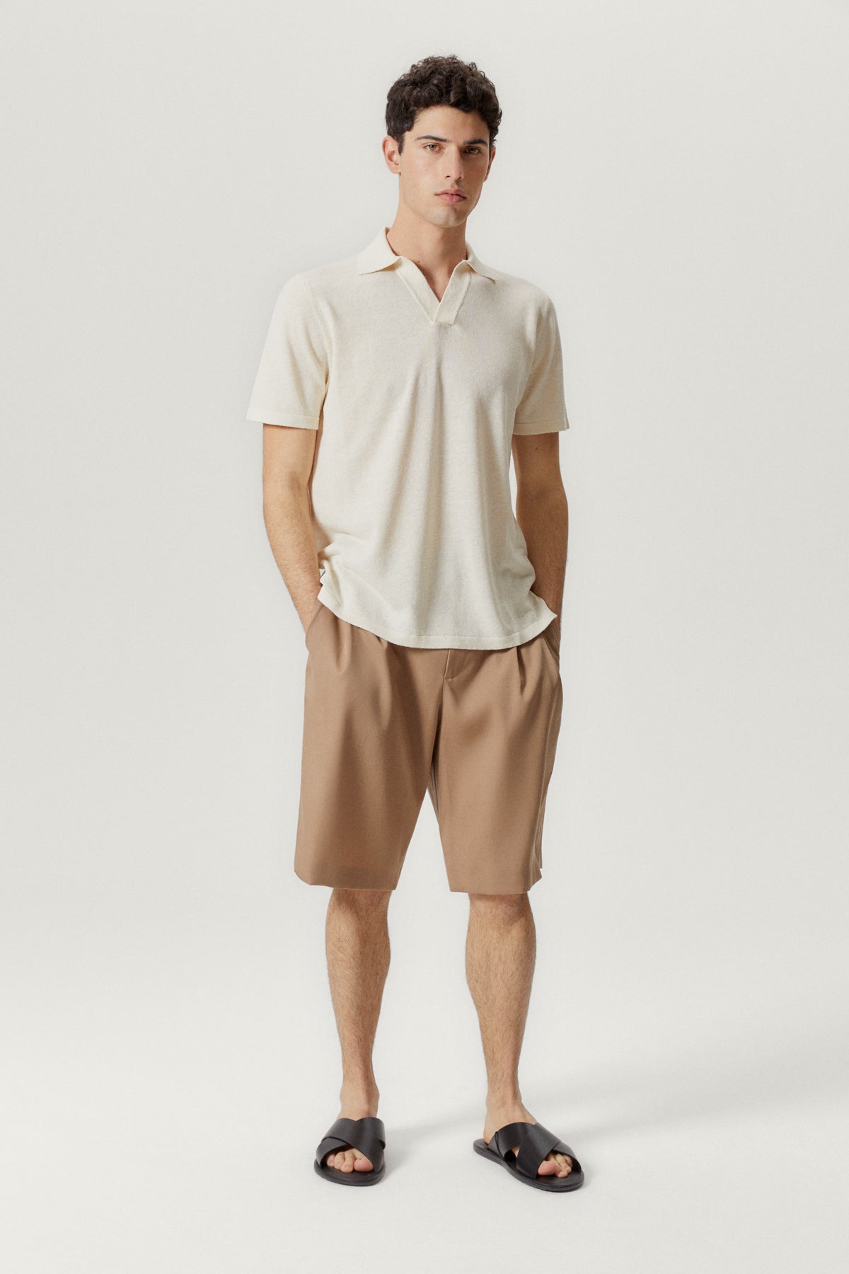 the linen cotton vintage polo milk white