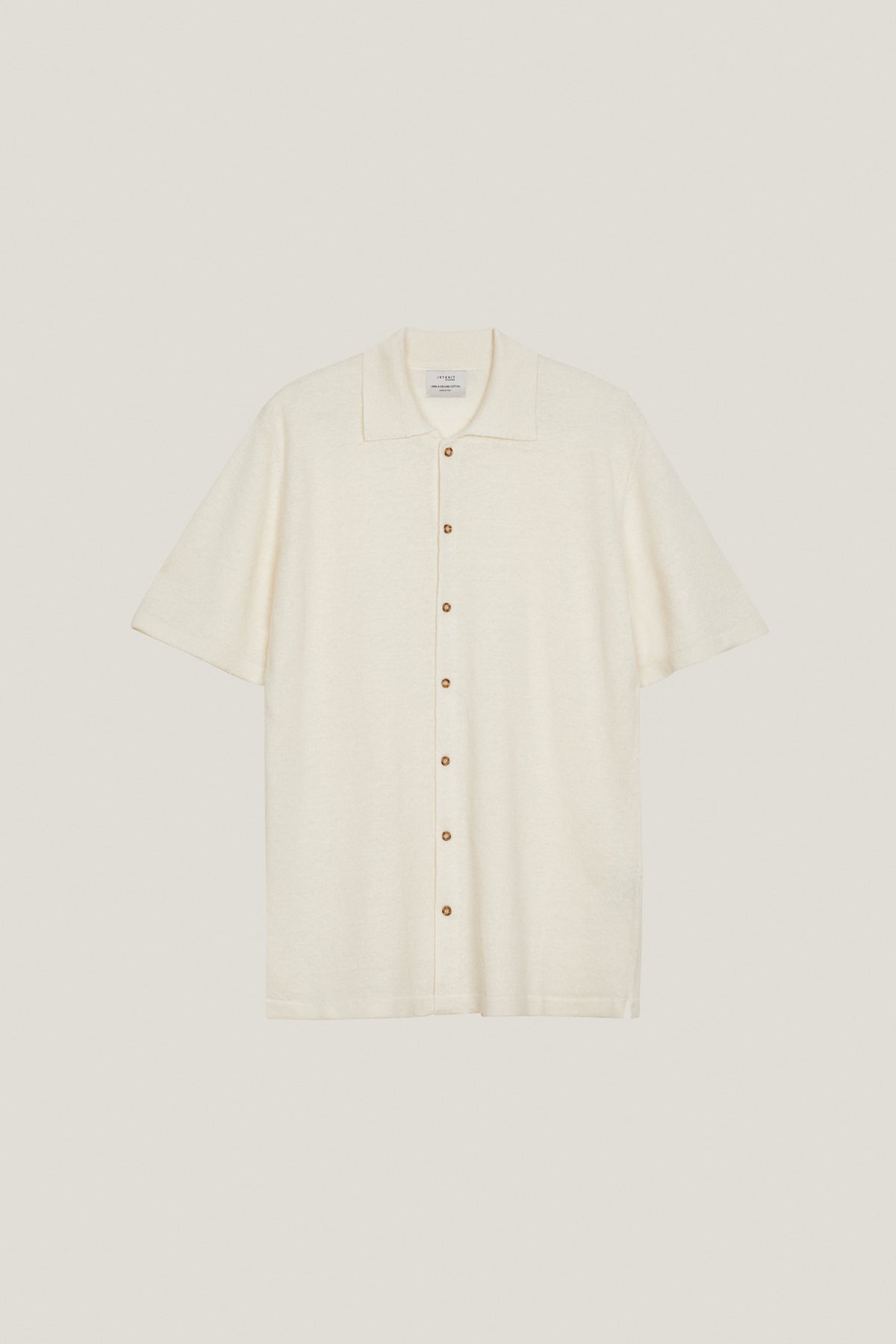 the linen cotton short sleeve shirt 2 milk white