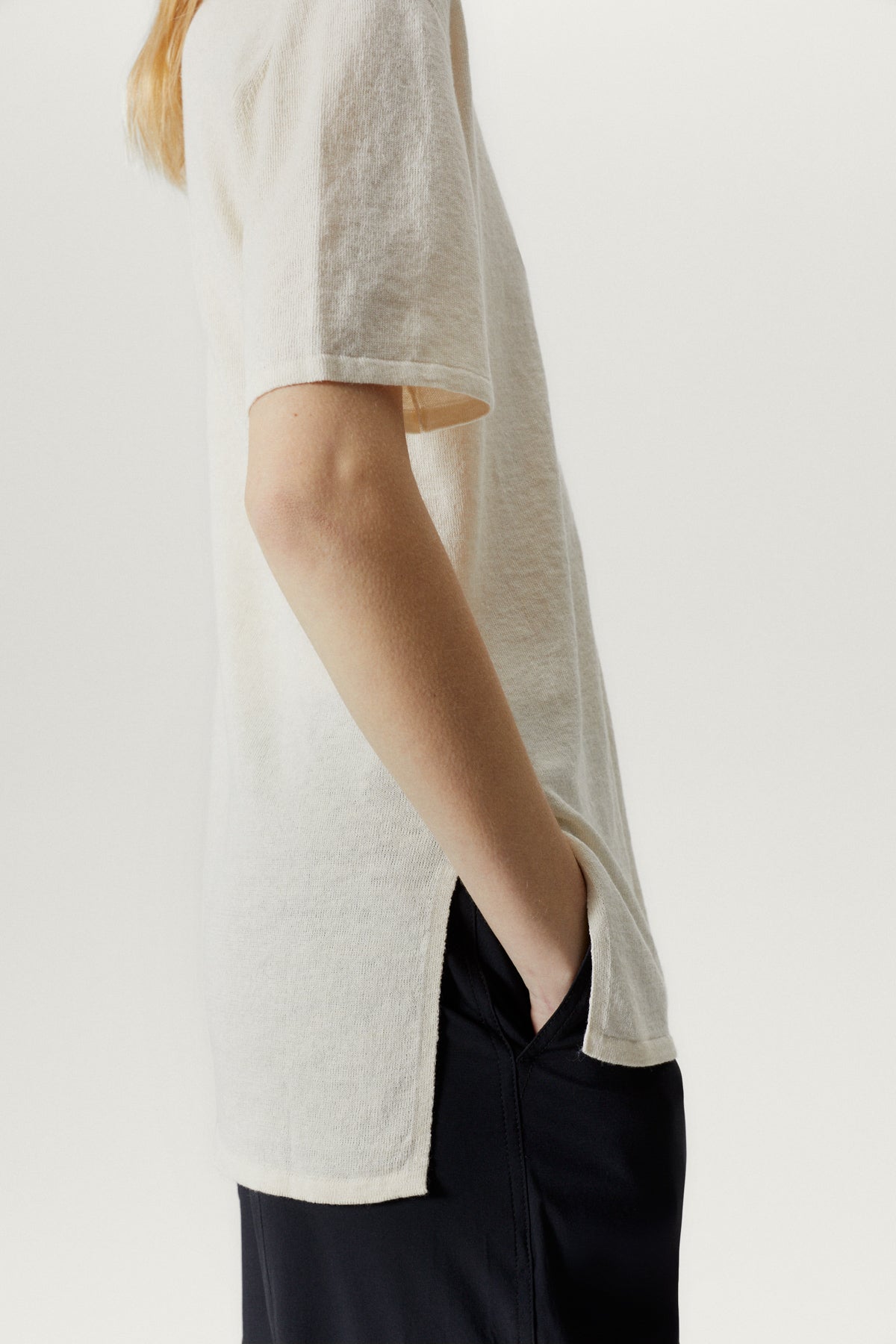 Kurzärmeliges Hemd aus Leinen/Baumwolle - Imperfect Version