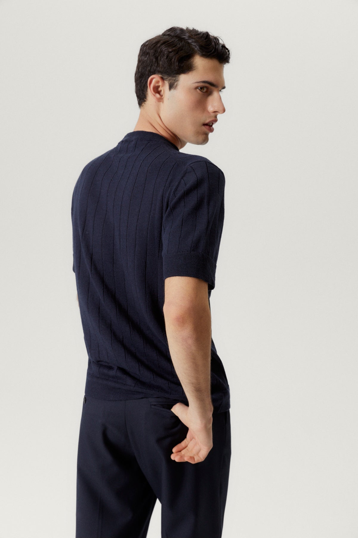 the linen cotton vintage t shirt blue navy