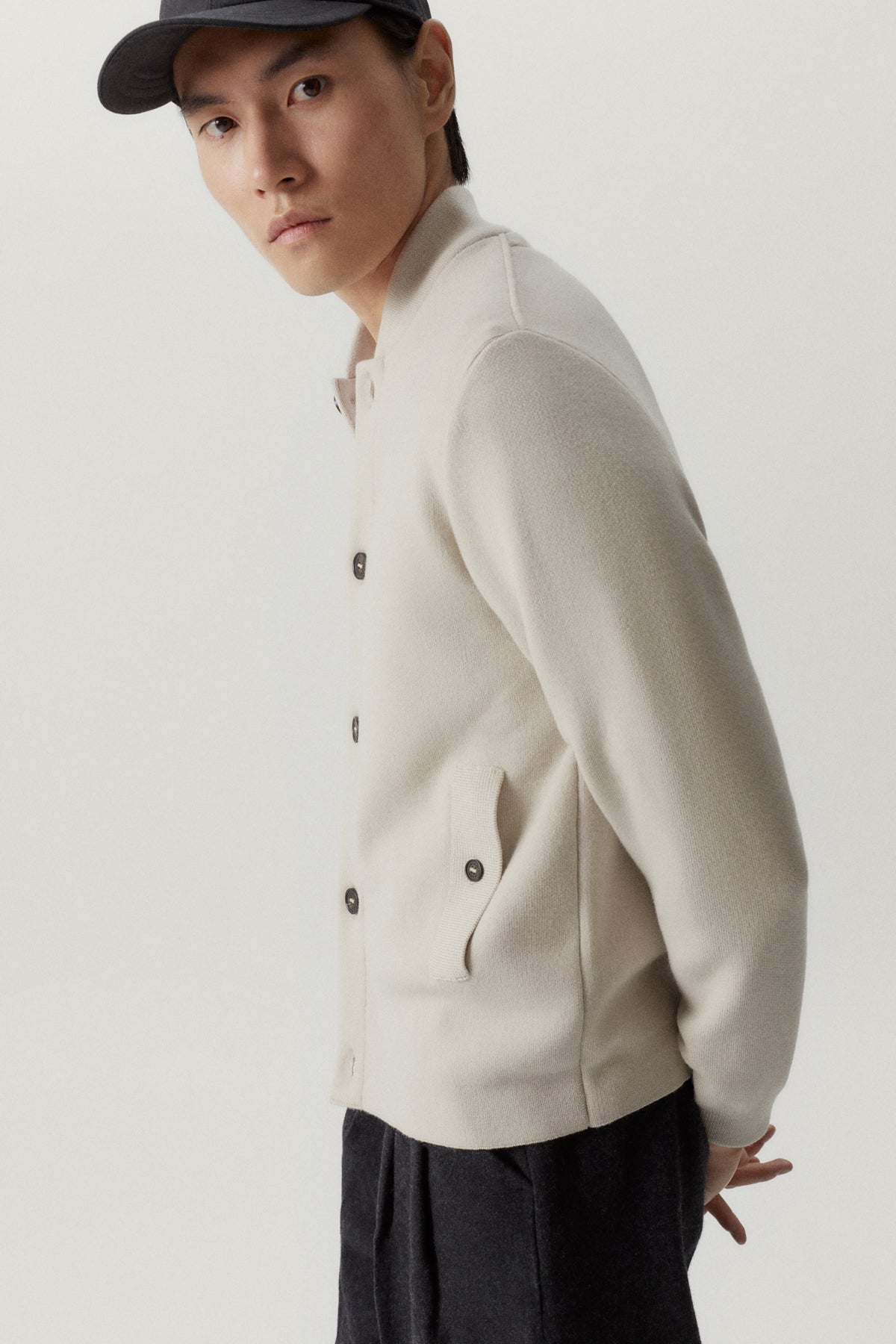 the merino wool bomber pearl