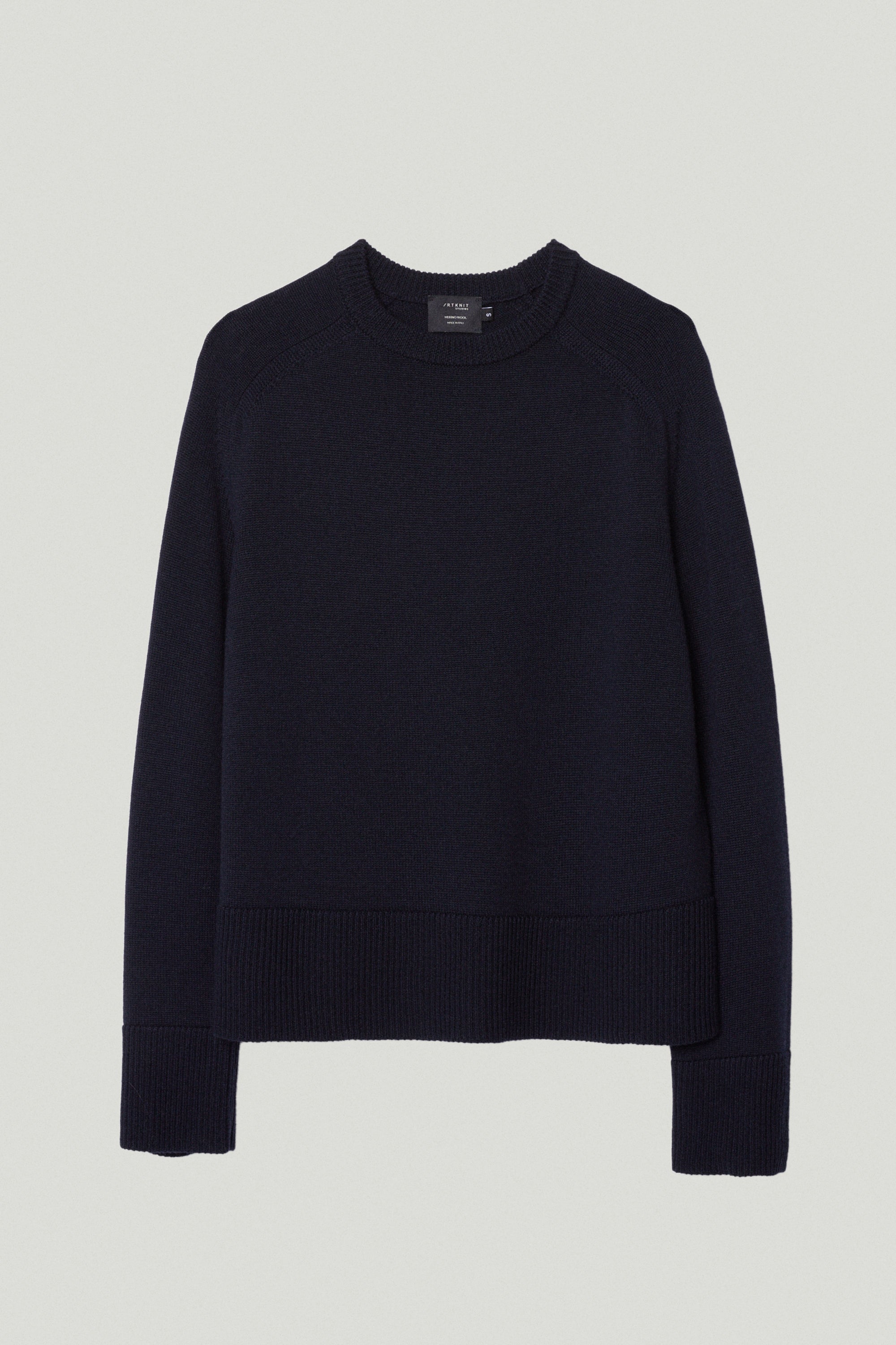the merino wool boxy sweater oxford blue