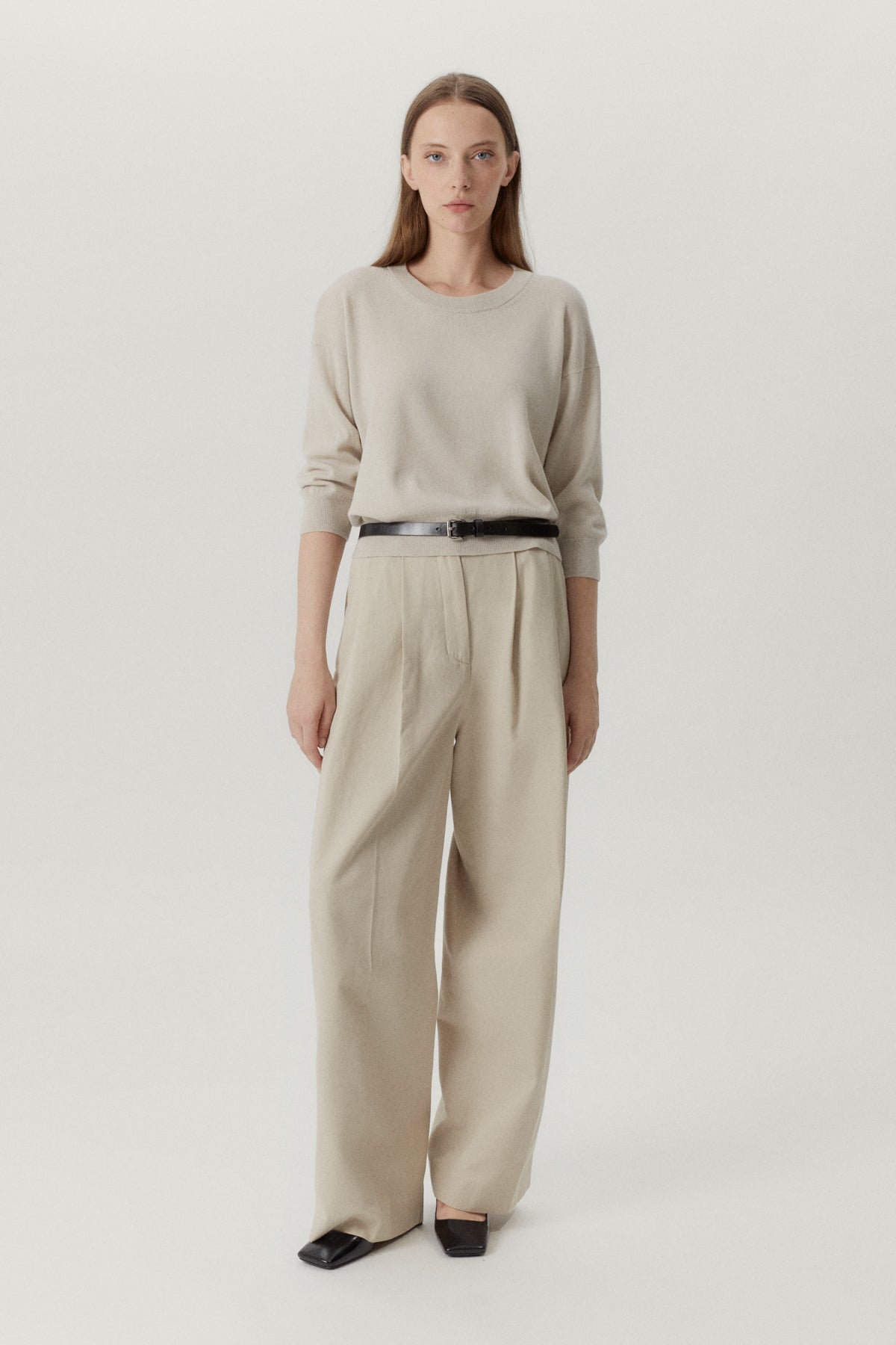 the merino wool boxy t shirt pearl