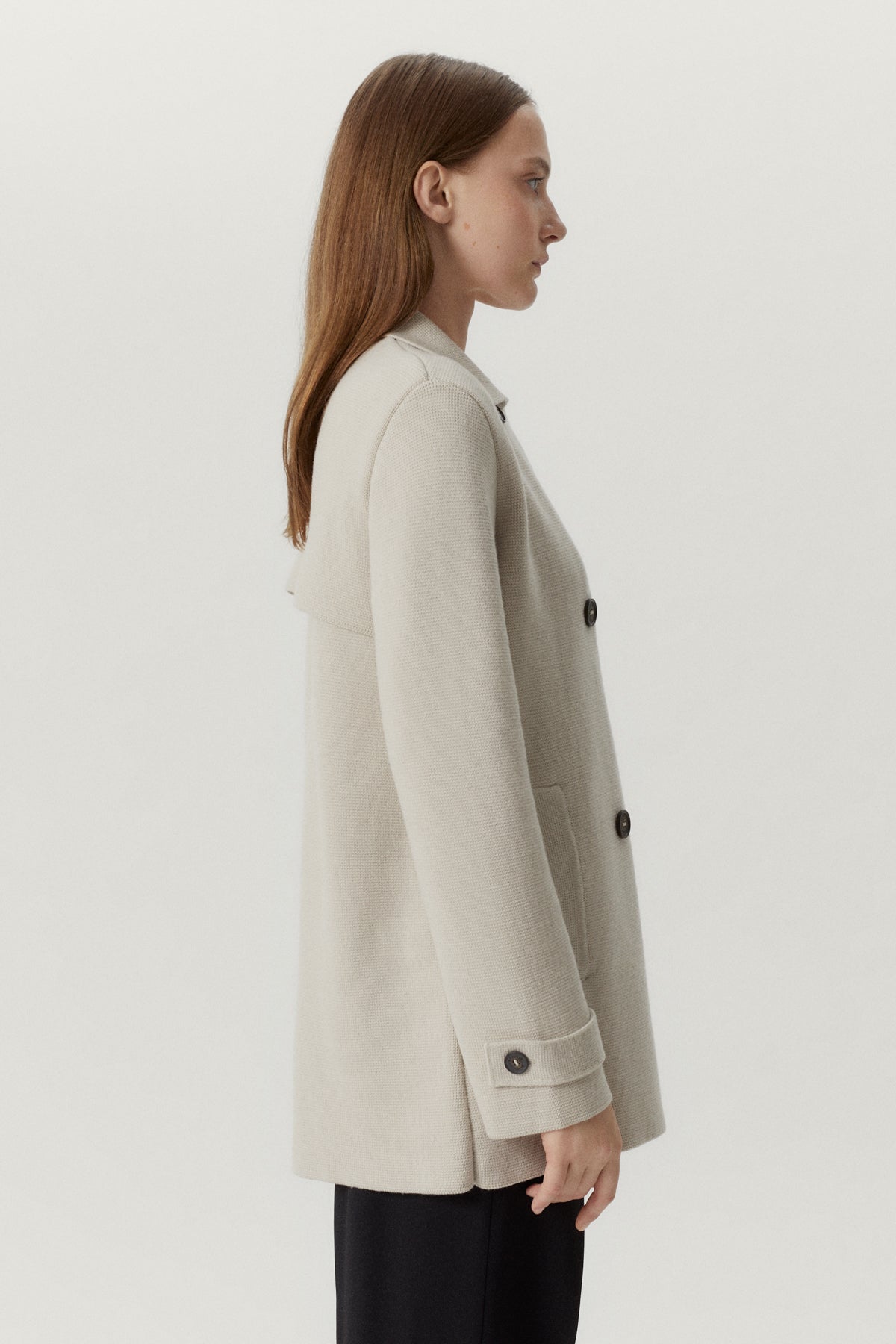 the merino wool double breasted jacket pearl