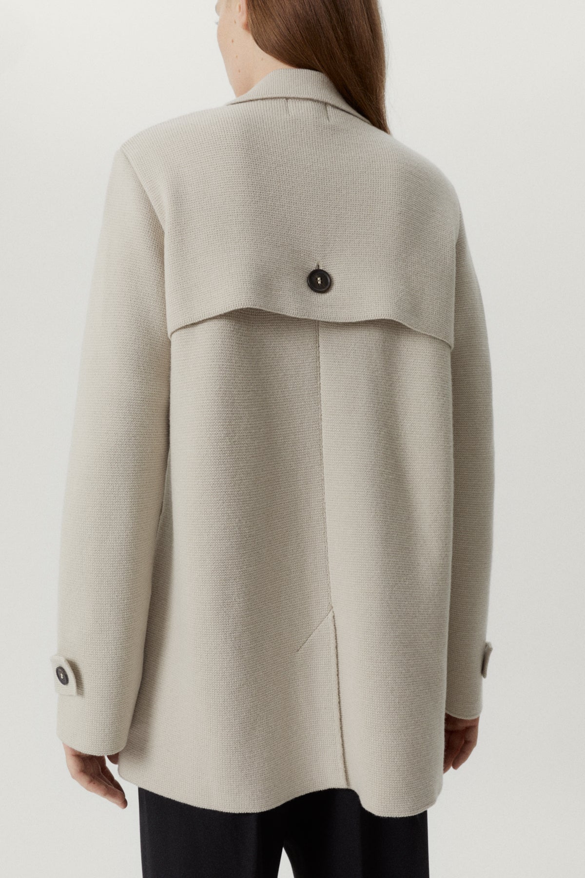 the merino wool double breasted jacket pearl