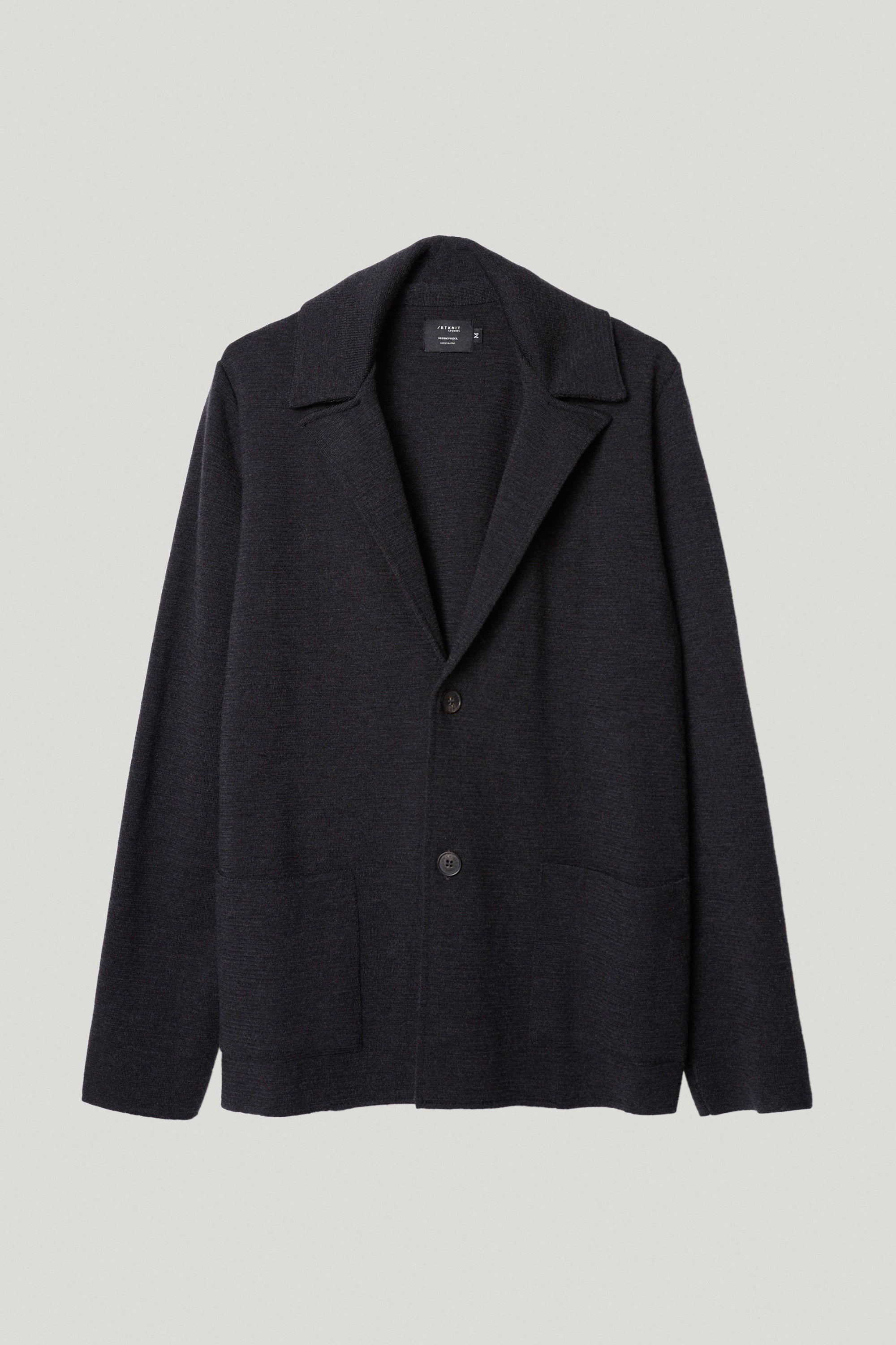 the merino wool knit blazer anthracite