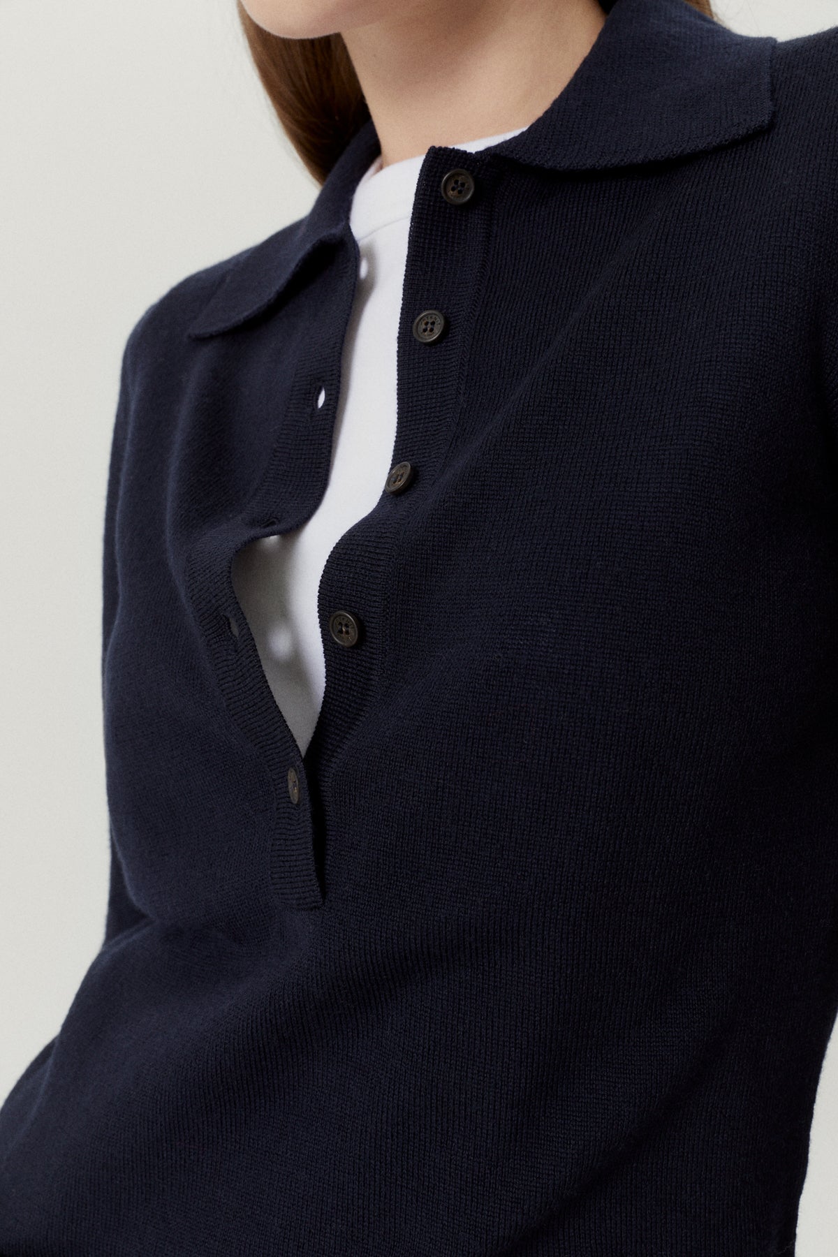 the merino wool knit polo oxford blue