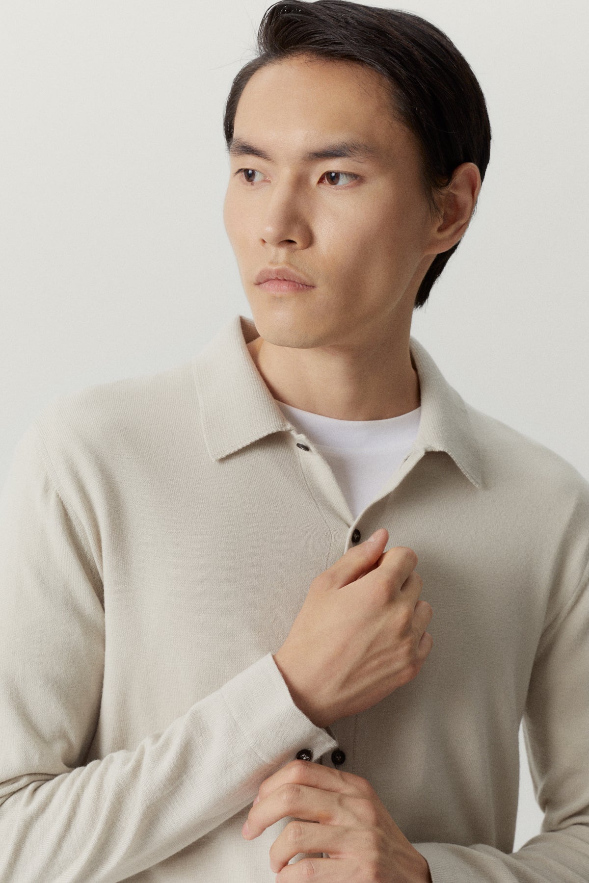 the merino wool knit shirt pearl