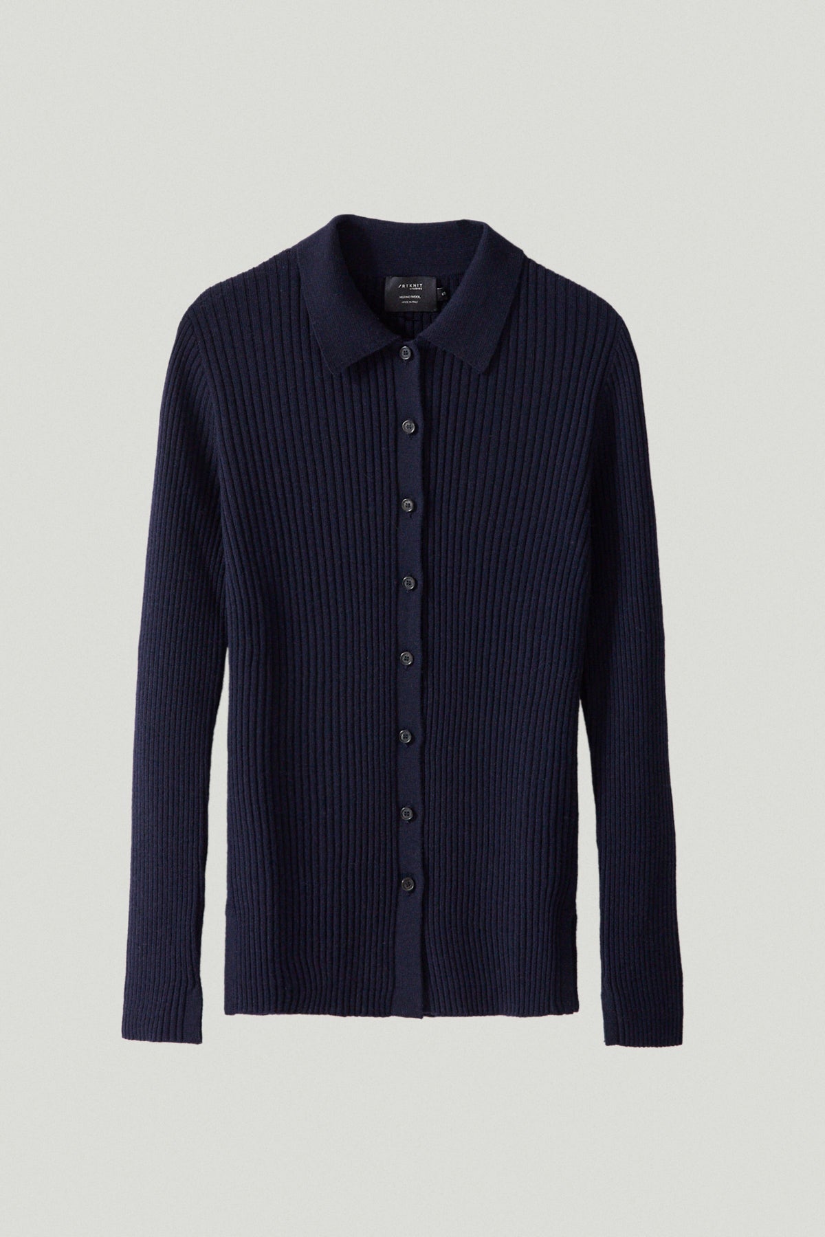 the merino wool ribbed shirt oxford blue