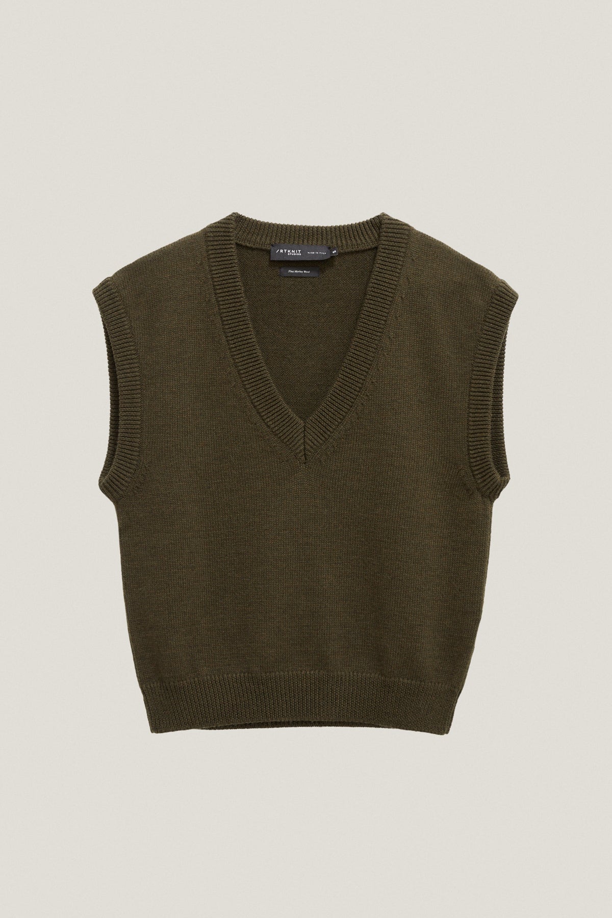 the merino wool vest military green