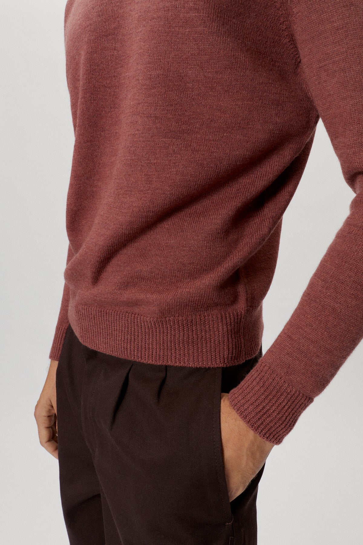 the natural dye long sleeve polo madder red