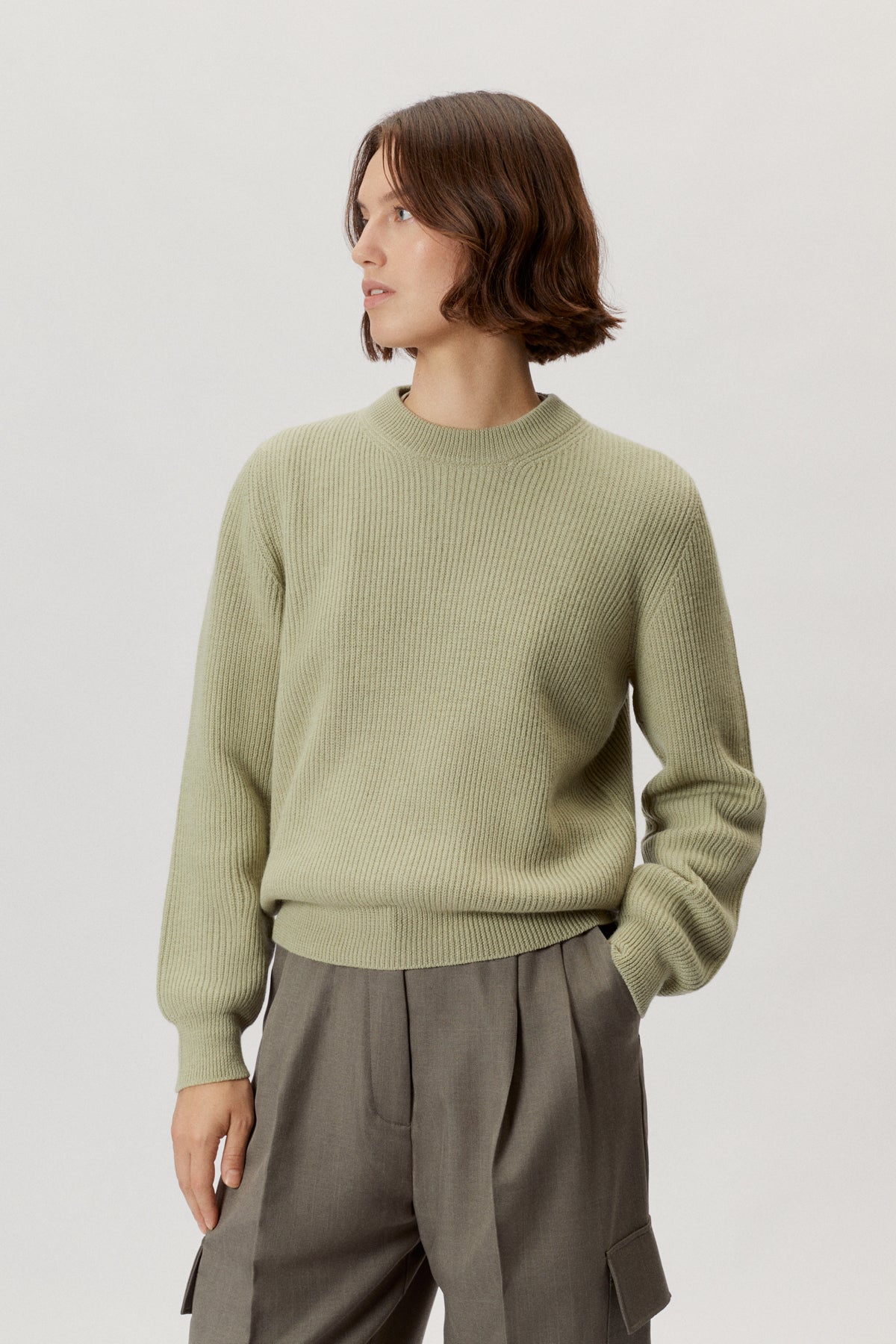 the natural dye sweater equisetum green