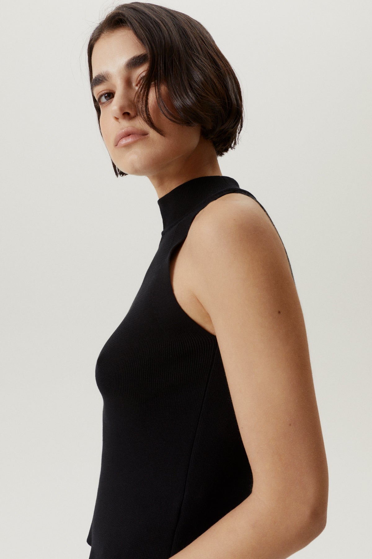 the organic cotton a line top black