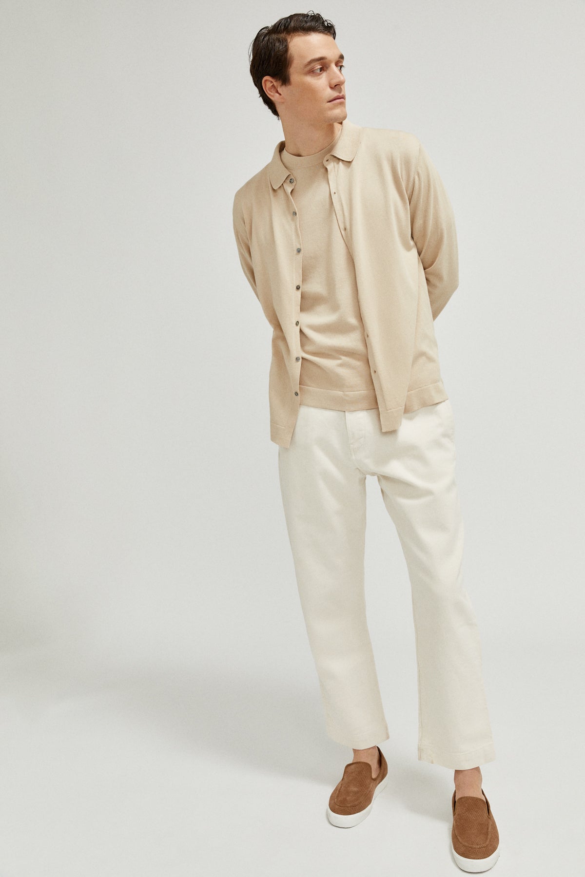 The Organic Cotton Knit Shirt sand