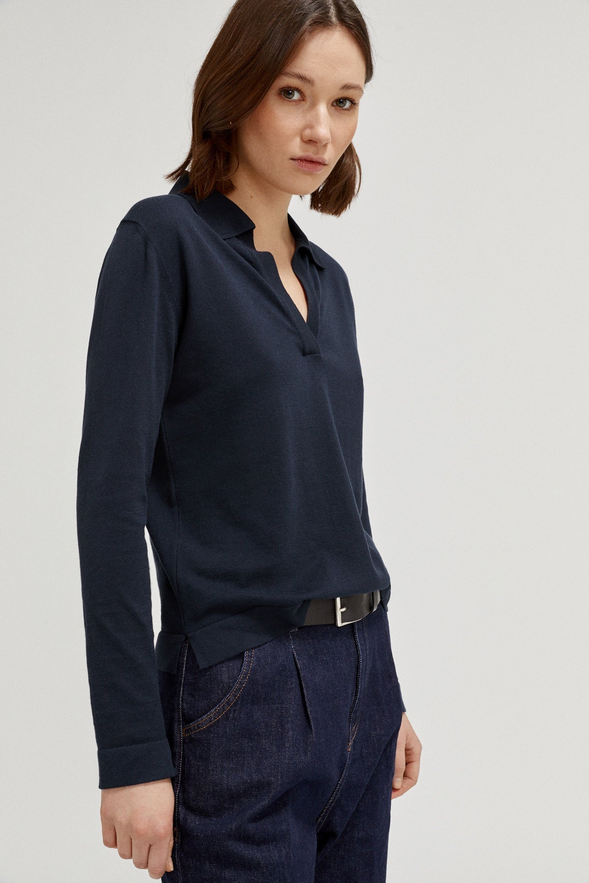 the organic cotton lightweight polo deep blue