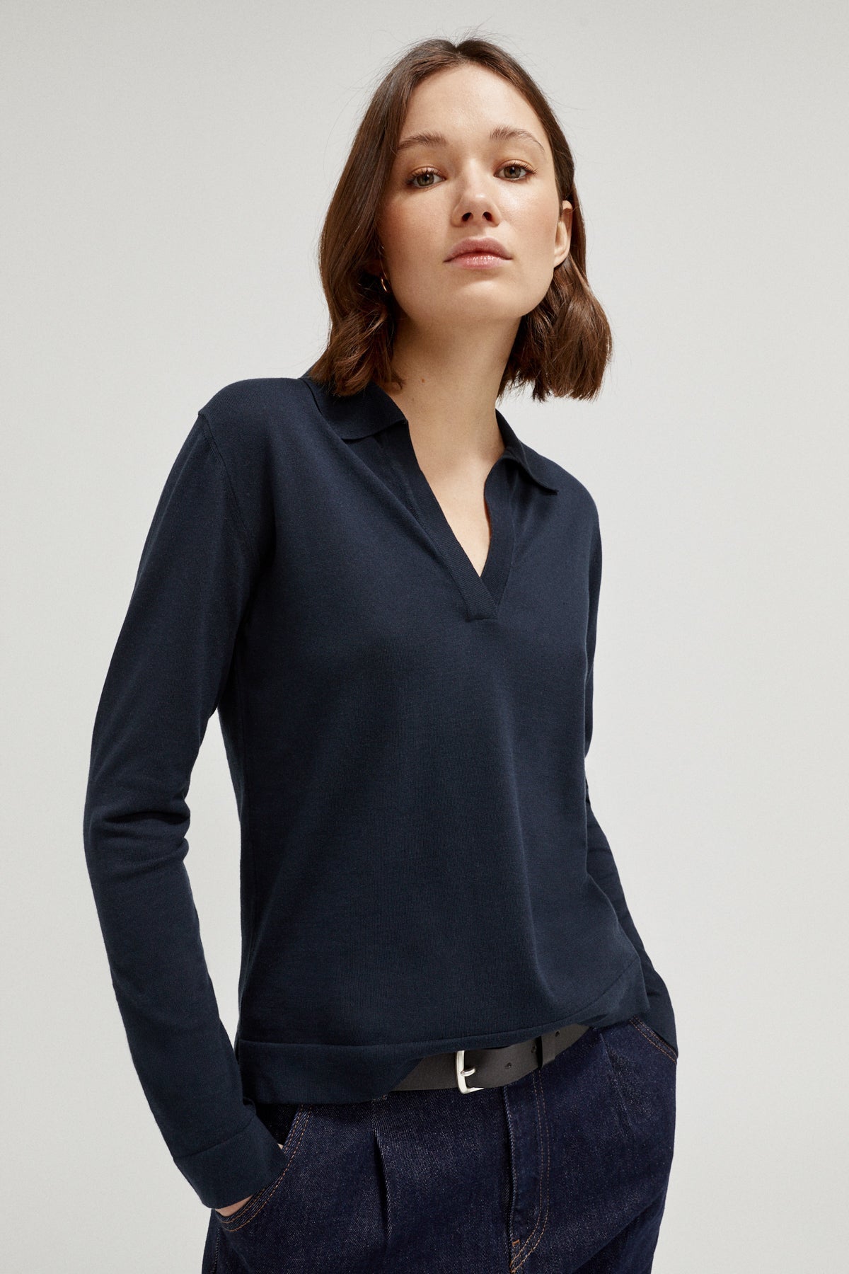 the organic cotton lightweight polo deep blue