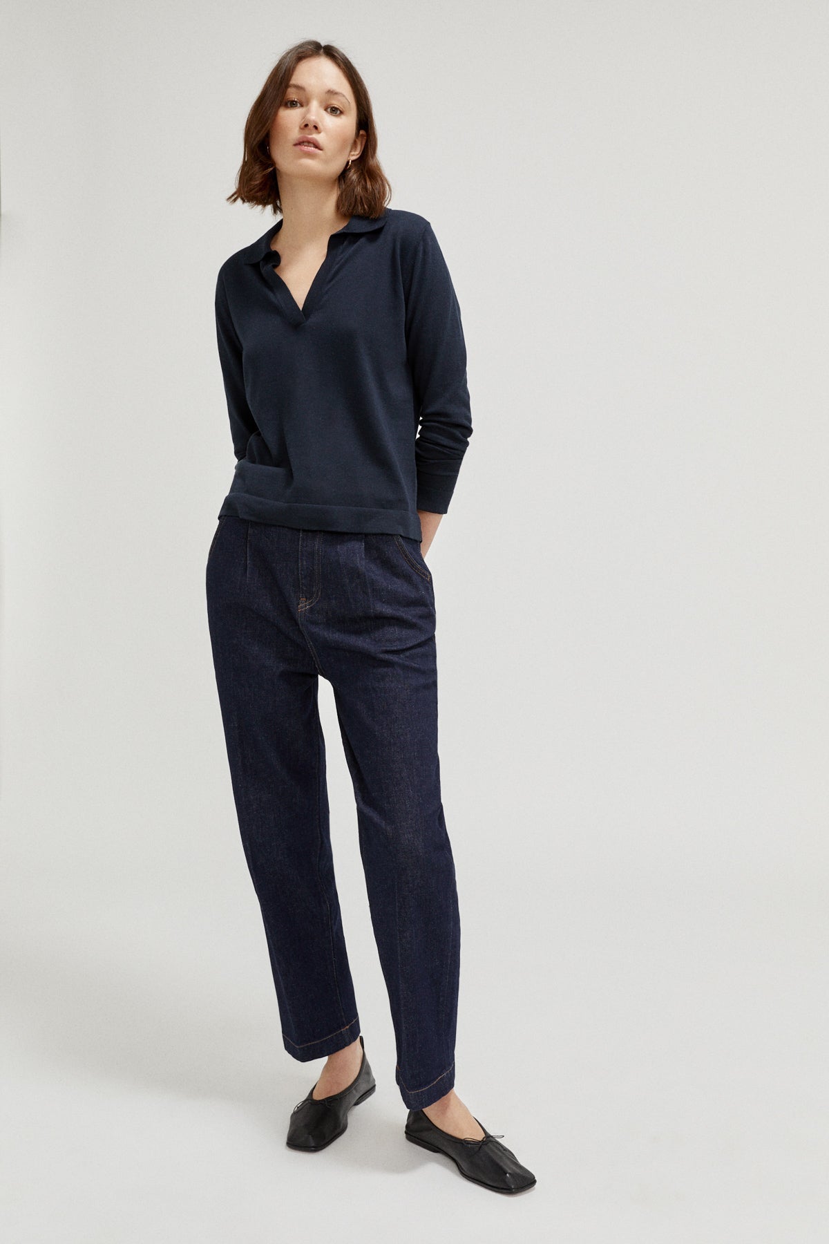 the organic cotton lightweight polo deep blue