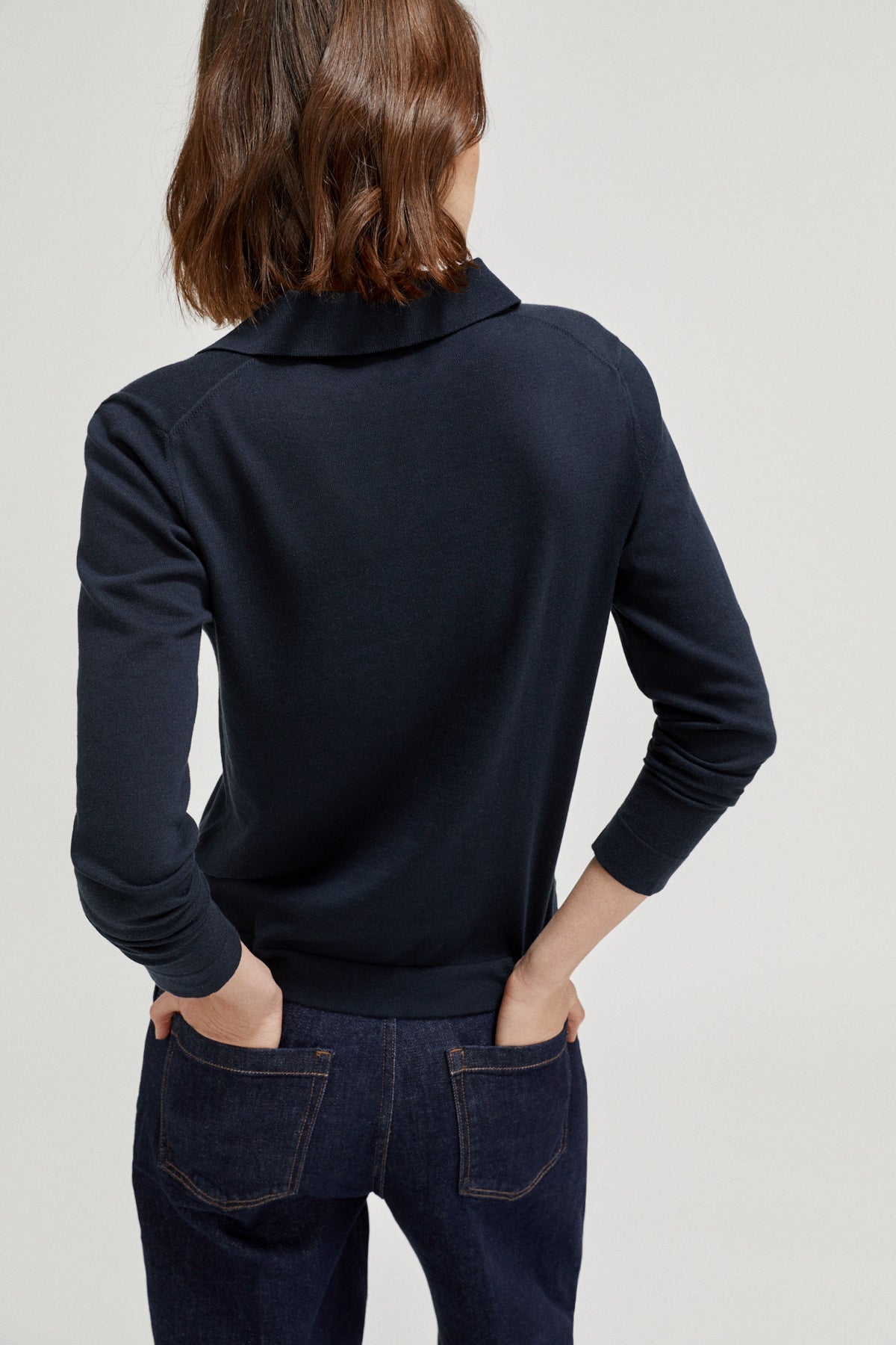 the organic cotton lightweight polo deep blue