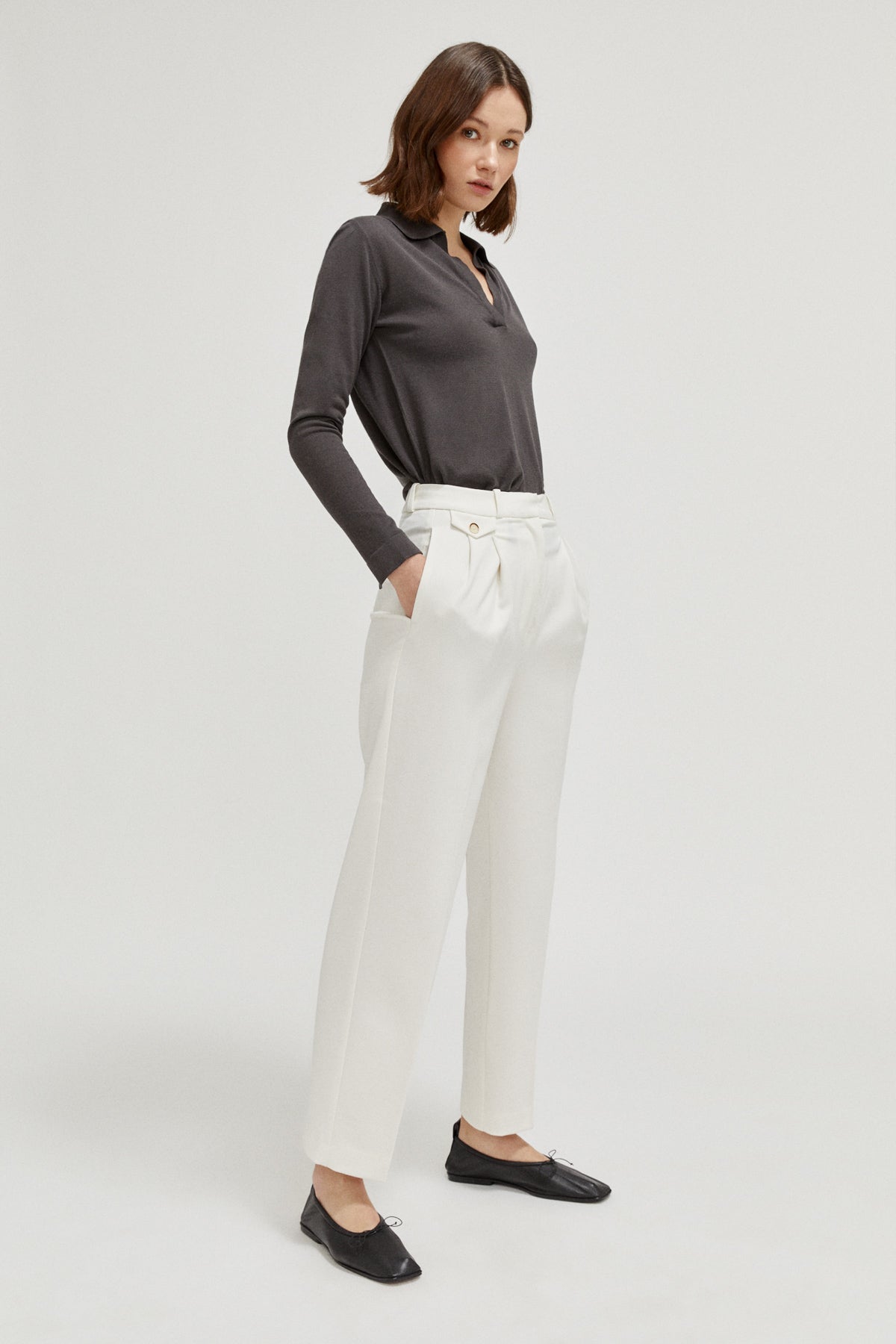 the organic cotton lightweight polo graphite