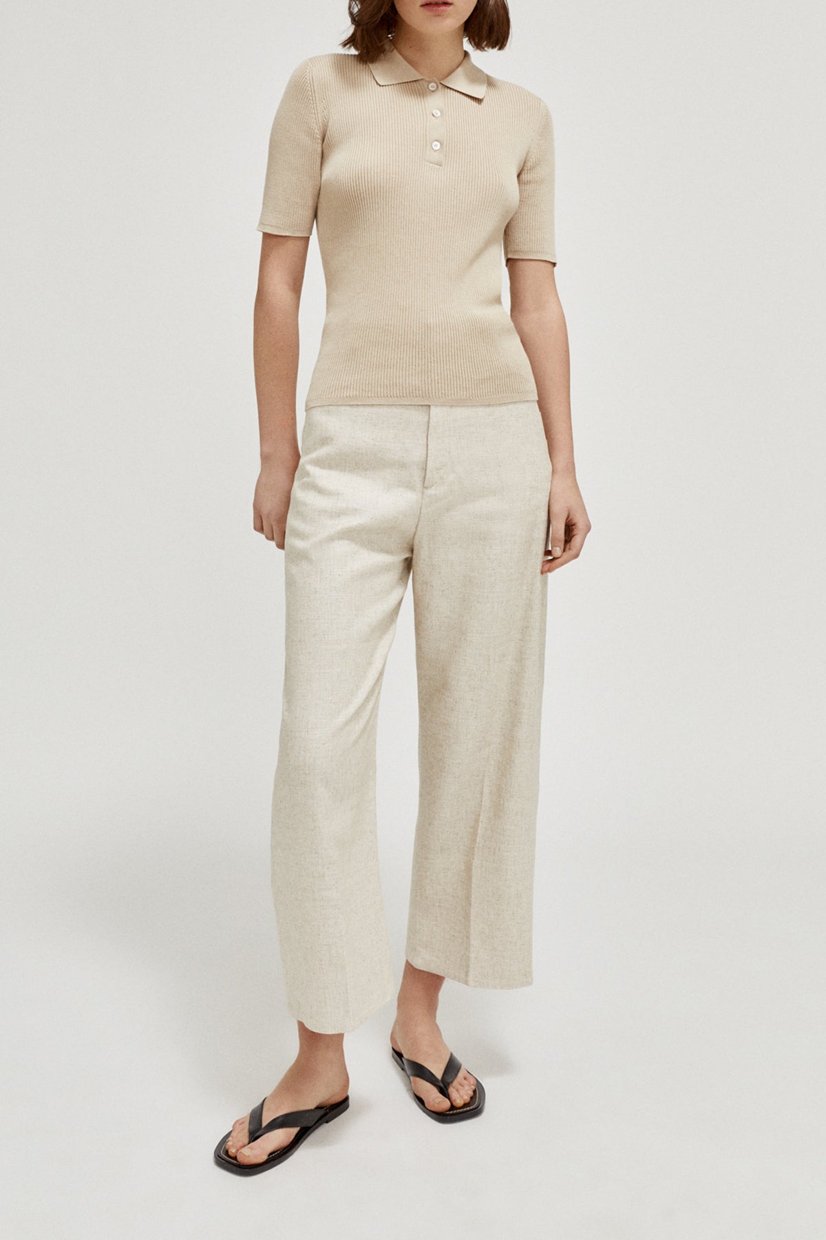 the organic cotton ribbed polo imperfect version sand